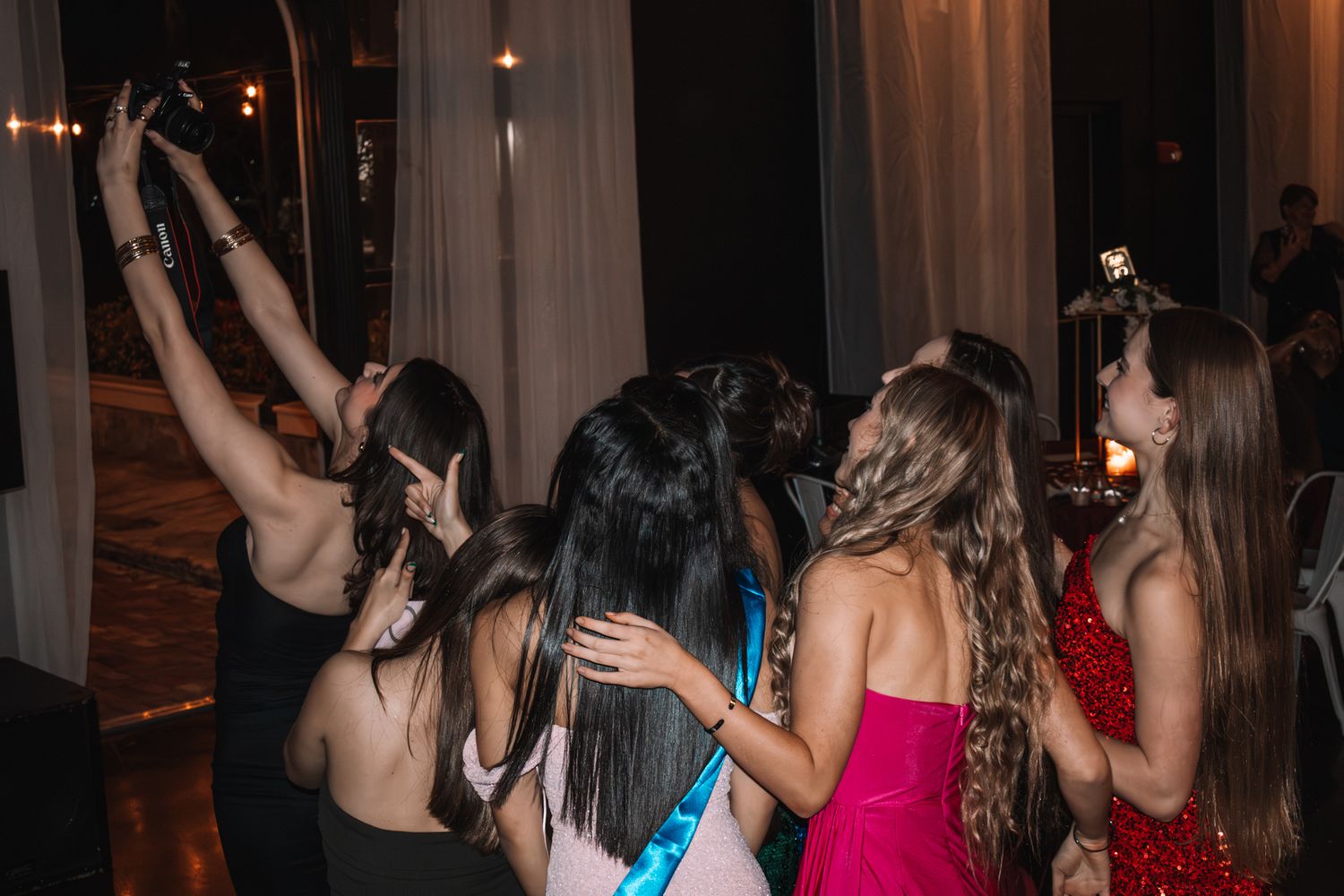 Image of Victoria's School of Dance dancers celebrating at their National Dance Honors Society induction ceremony