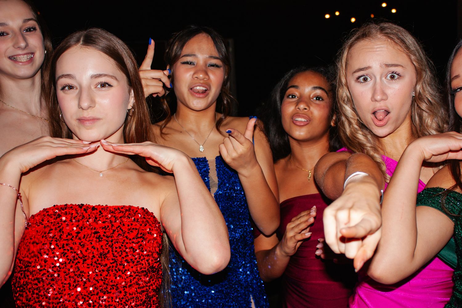 Image of Victoria's School of Dance dancers celebrating at their National Dance Honors Society induction ceremony