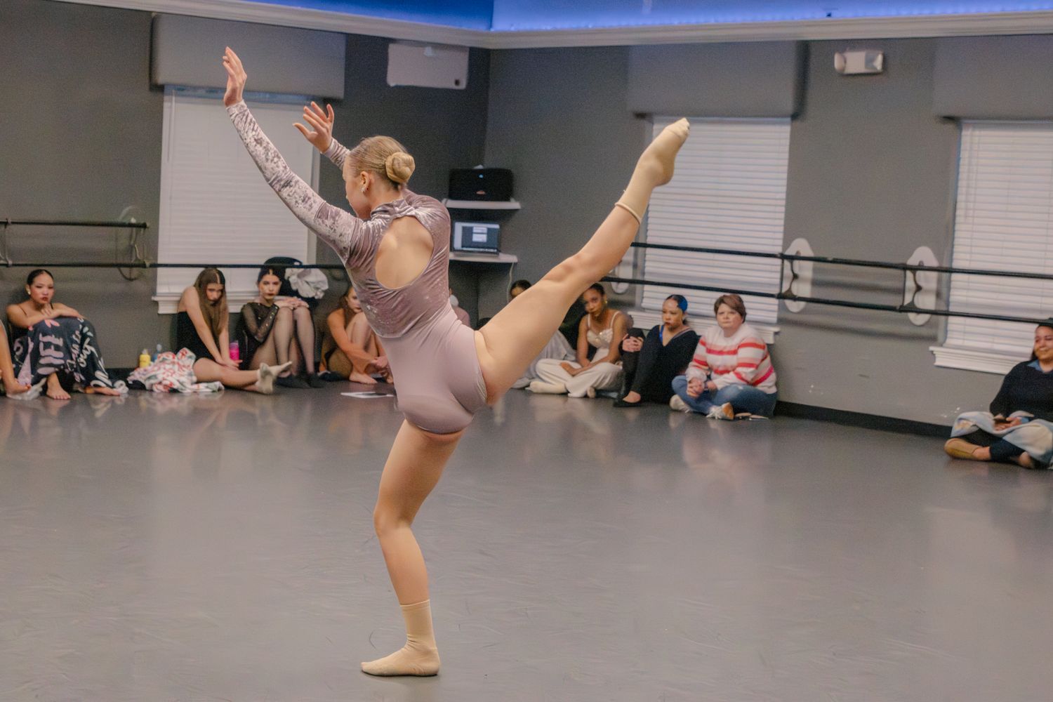 Image of Victoria's School of Dance dancers dancing at their dress rehearsal