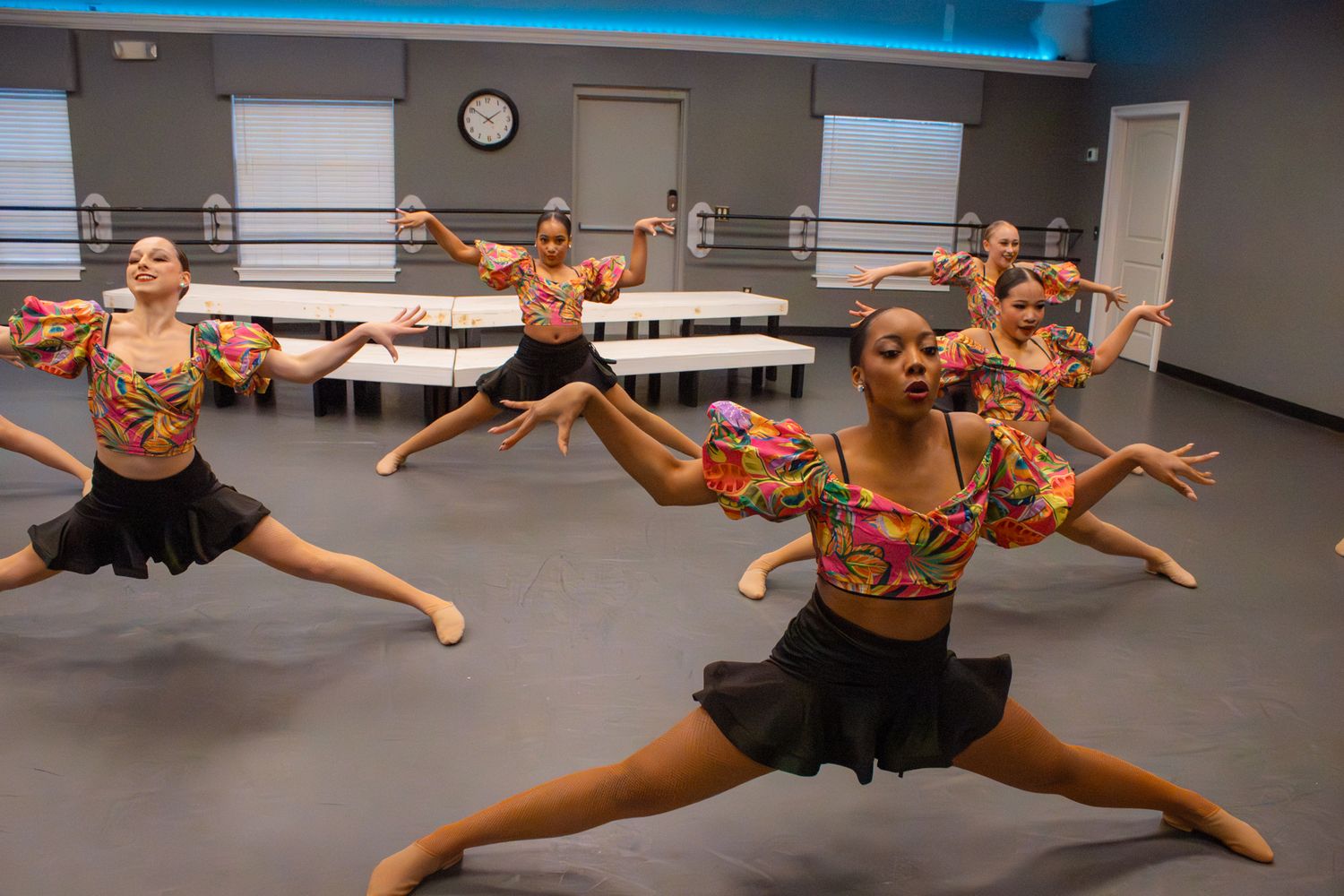 Image of Victoria's School of Dance dancers dancing at their dress rehearsal