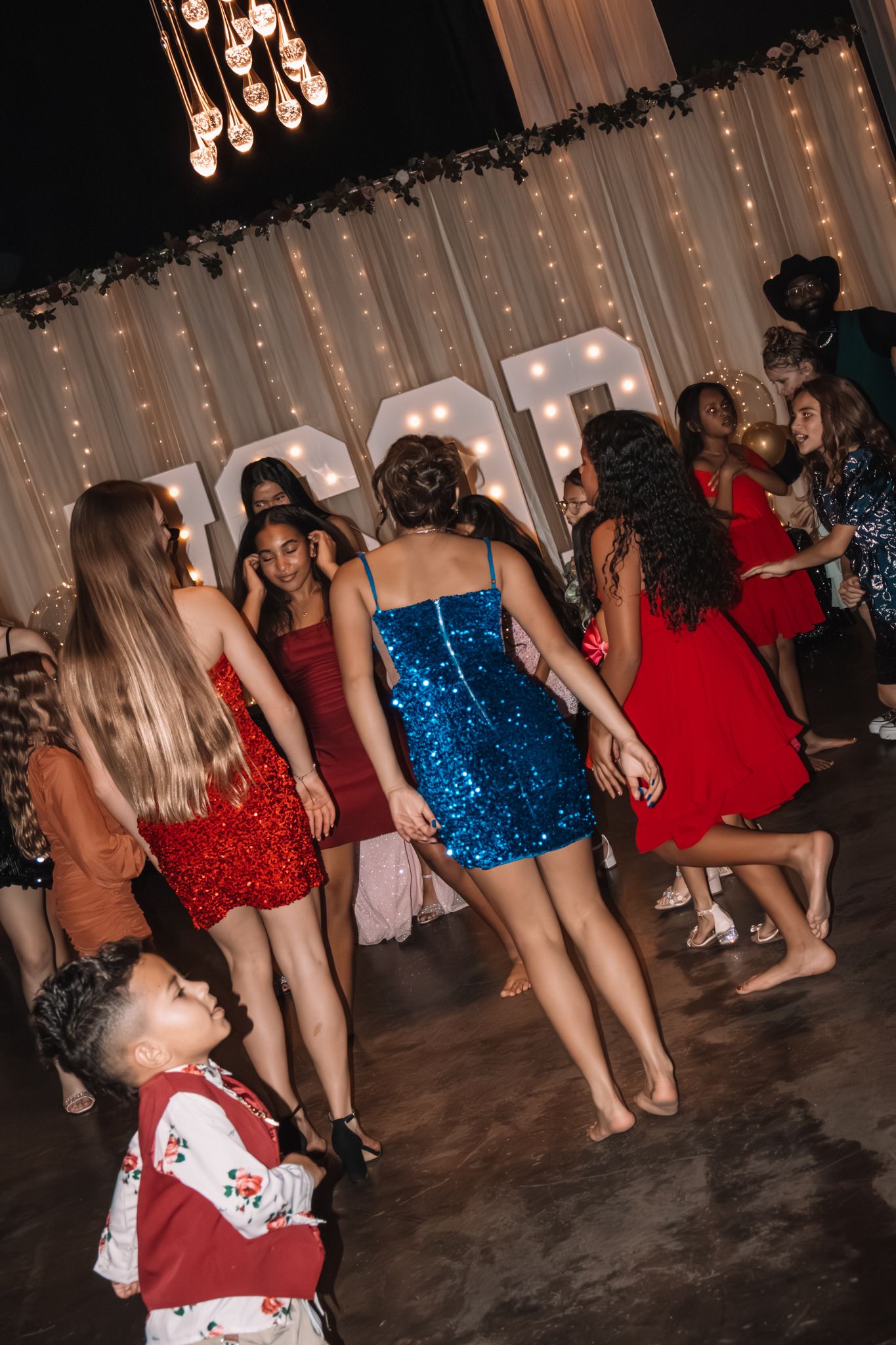 Image of Victoria's School of Dance dancers celebrating at their National Dance Honors Society induction ceremony