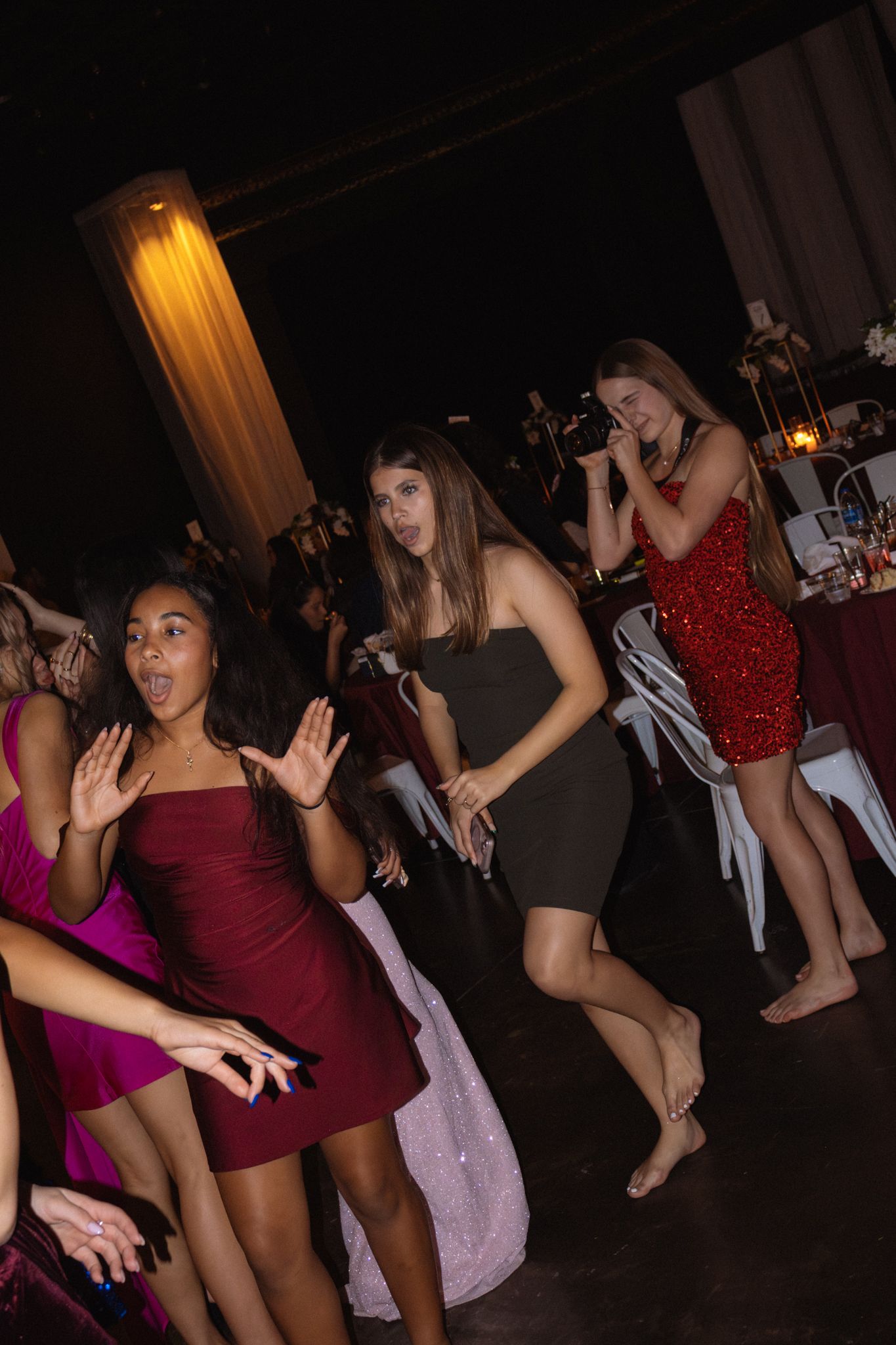 Image of Victoria's School of Dance dancers celebrating at their National Dance Honors Society induction ceremony