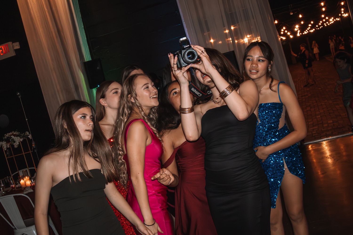 Image of Victoria's School of Dance dancers celebrating at their National Dance Honors Society induction ceremony