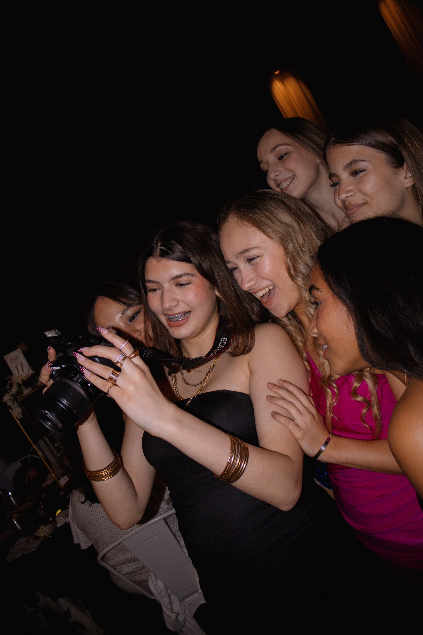 Image of Victoria's School of Dance dancers celebrating at their National Dance Honors Society induction ceremony
