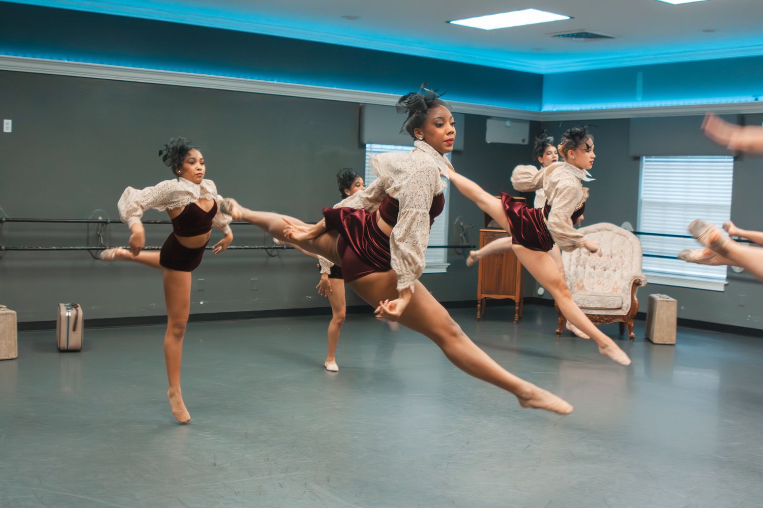 Image of Victoria's School of Dance dancers dancing at their dress rehearsal
