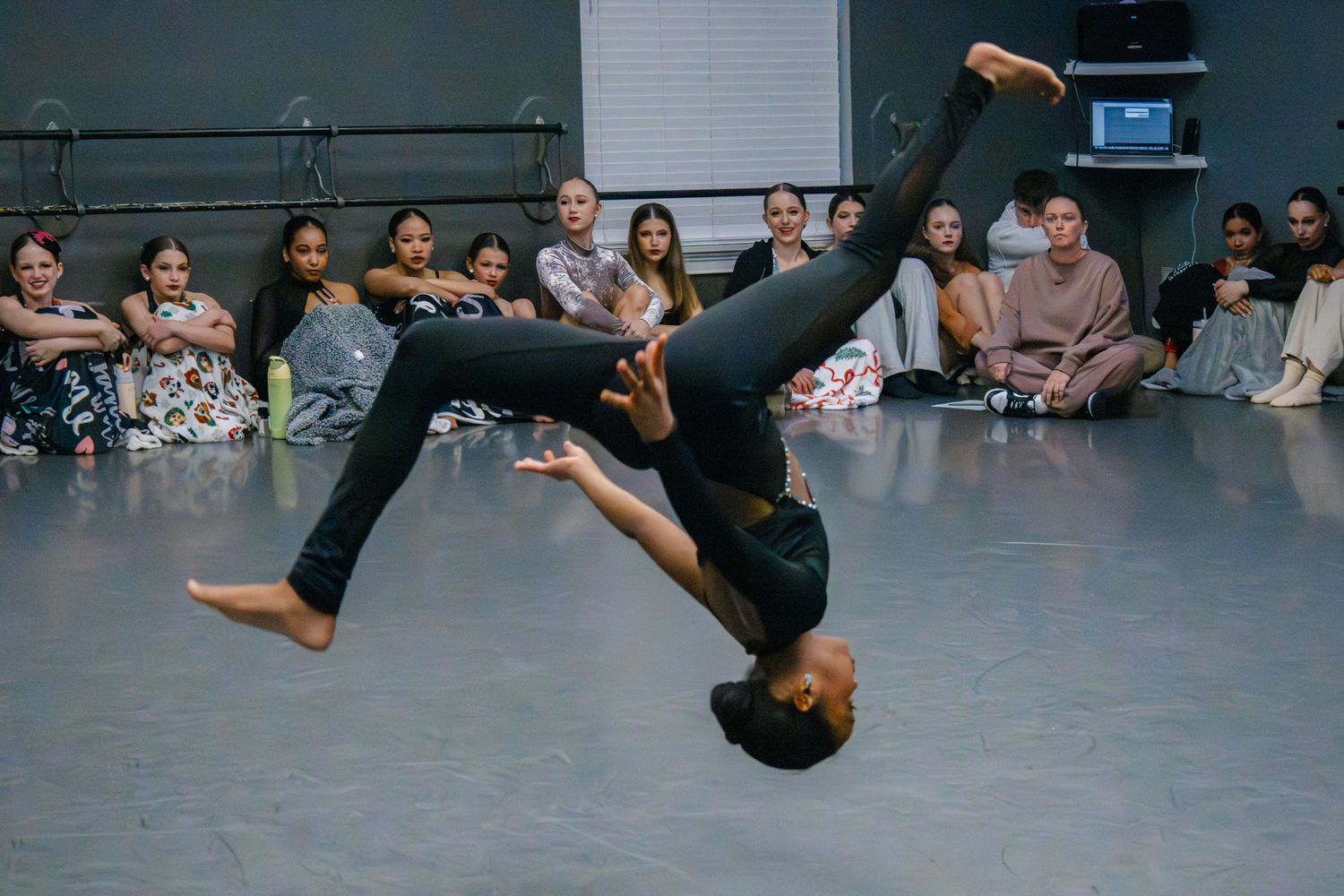Image of Victoria's School of Dance dancers dancing at their dress rehearsal