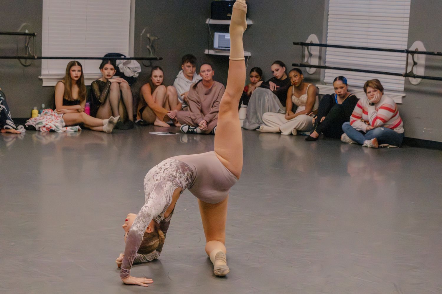Image of Victoria's School of Dance dancers dancing at their dress rehearsal