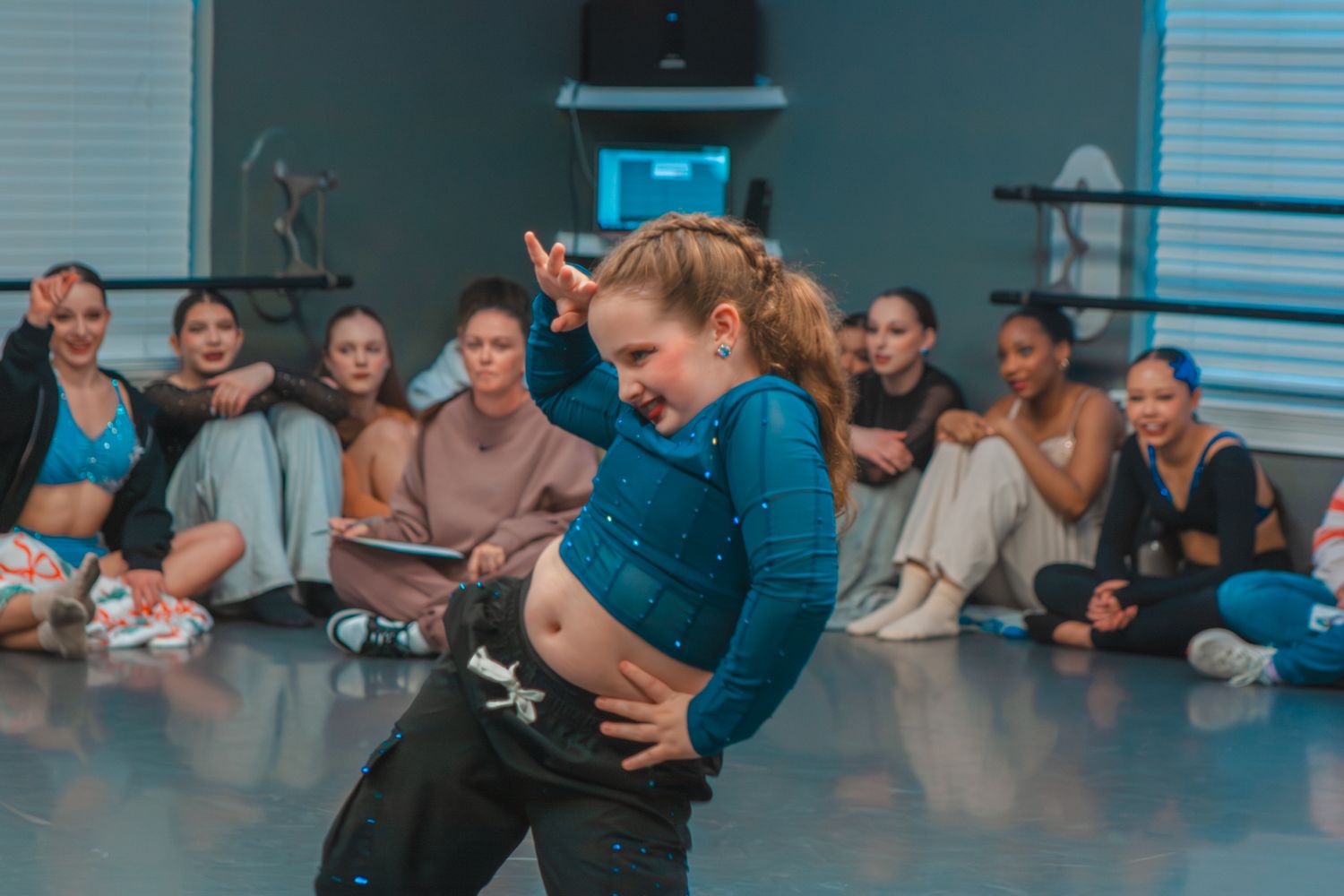 Image of Victoria's School of Dance dancers dancing at their dress rehearsal