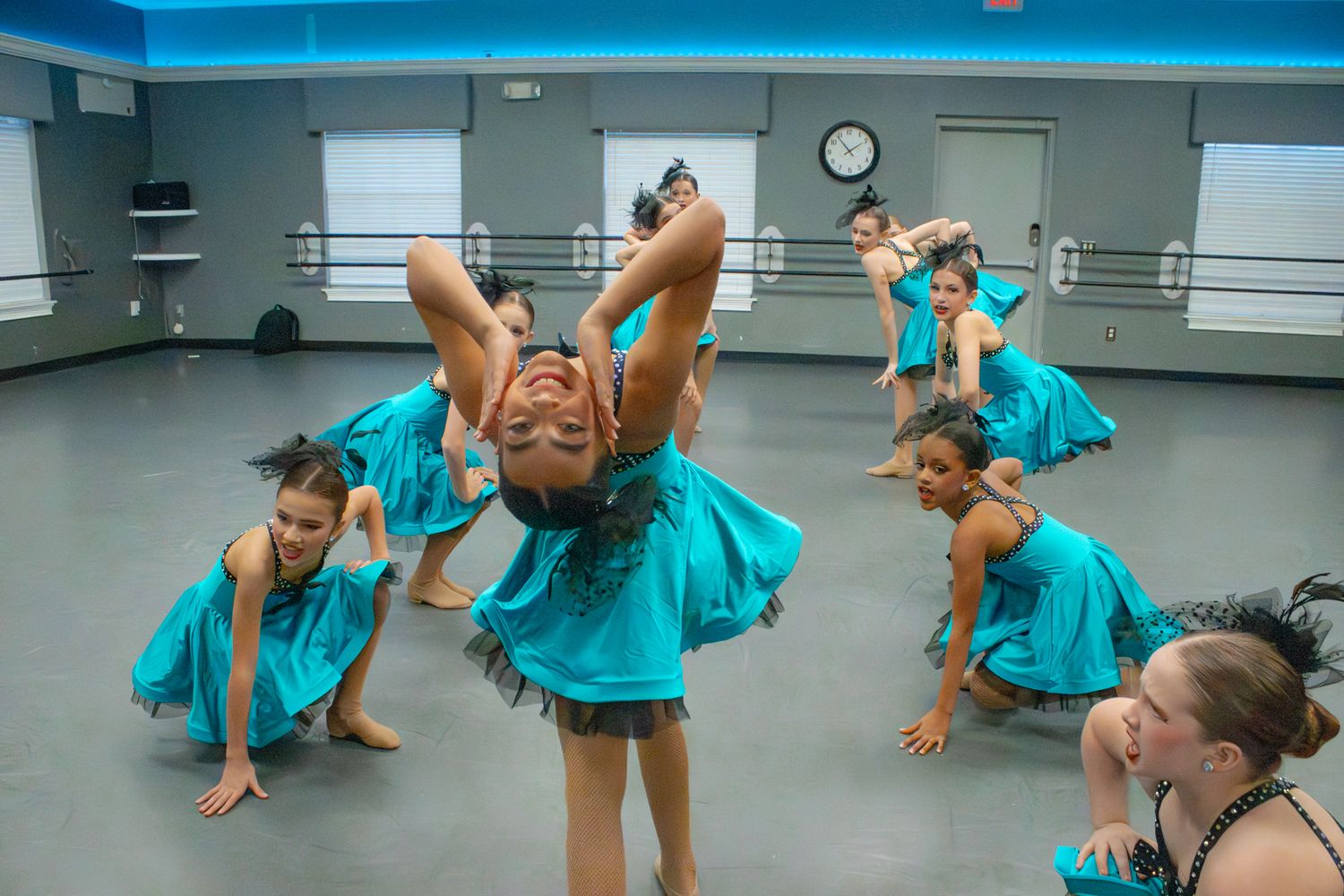 Image of Victoria's School of Dance dancers dancing at their dress rehearsal