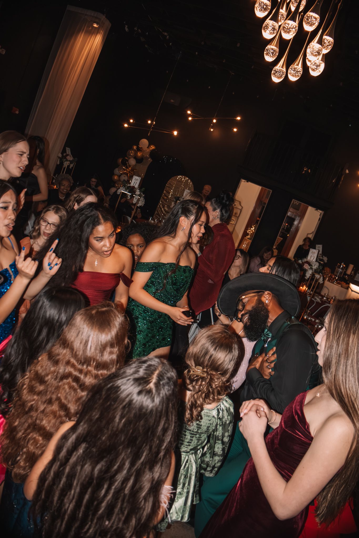 Image of Victoria's School of Dance dancers celebrating at their National Dance Honors Society induction ceremony