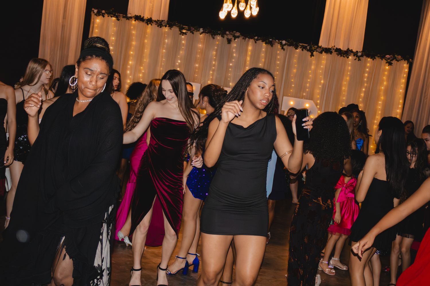 Image of Victoria's School of Dance dancers celebrating at their National Dance Honors Society induction ceremony