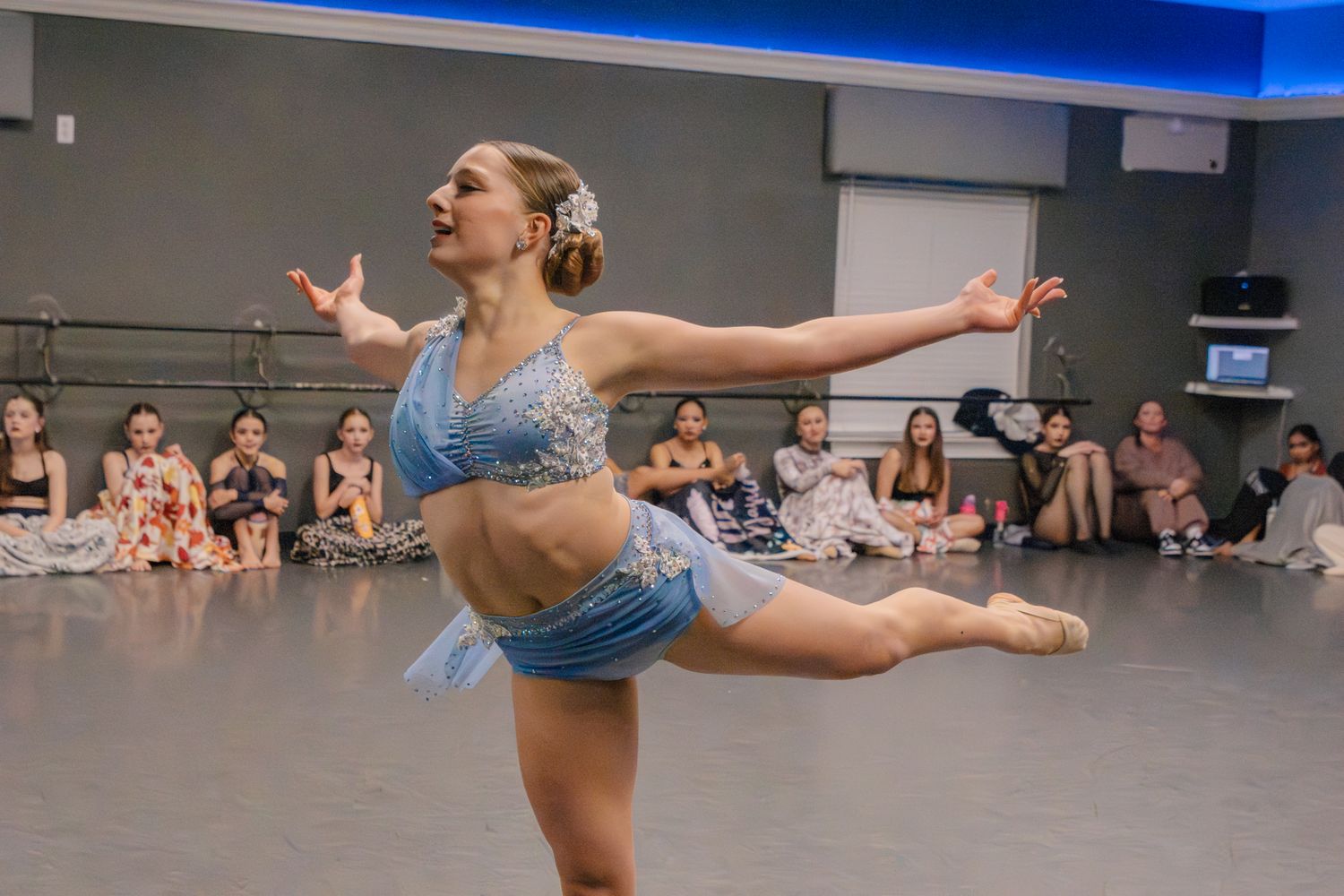 Image of Victoria's School of Dance dancers dancing at their dress rehearsal
