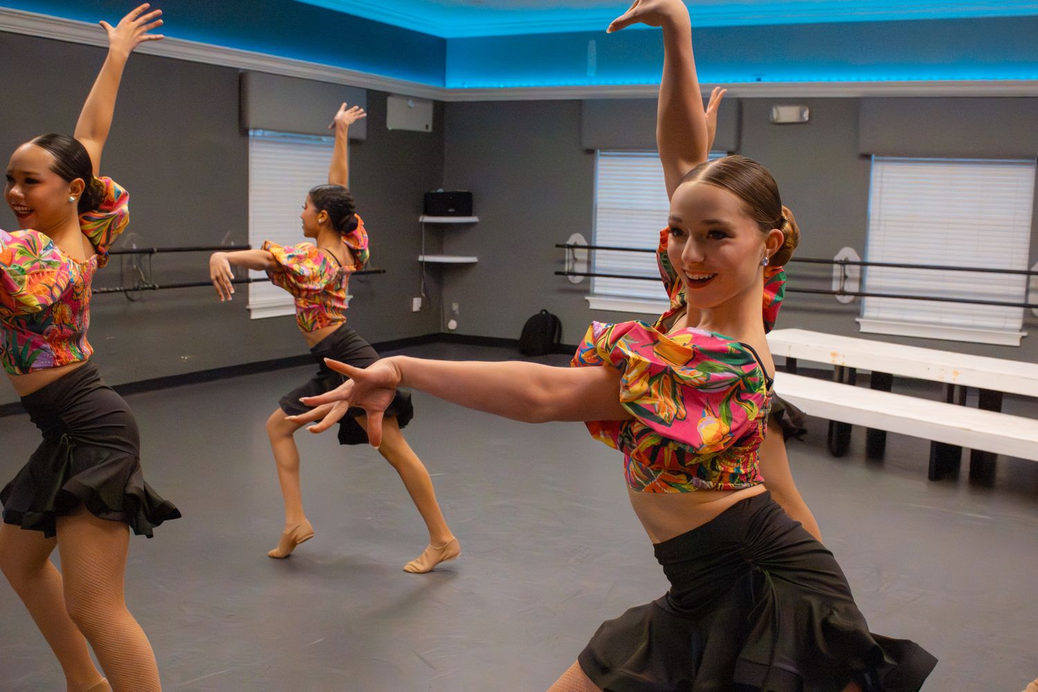 Image of Victoria's School of Dance dancers dancing at their dress rehearsal