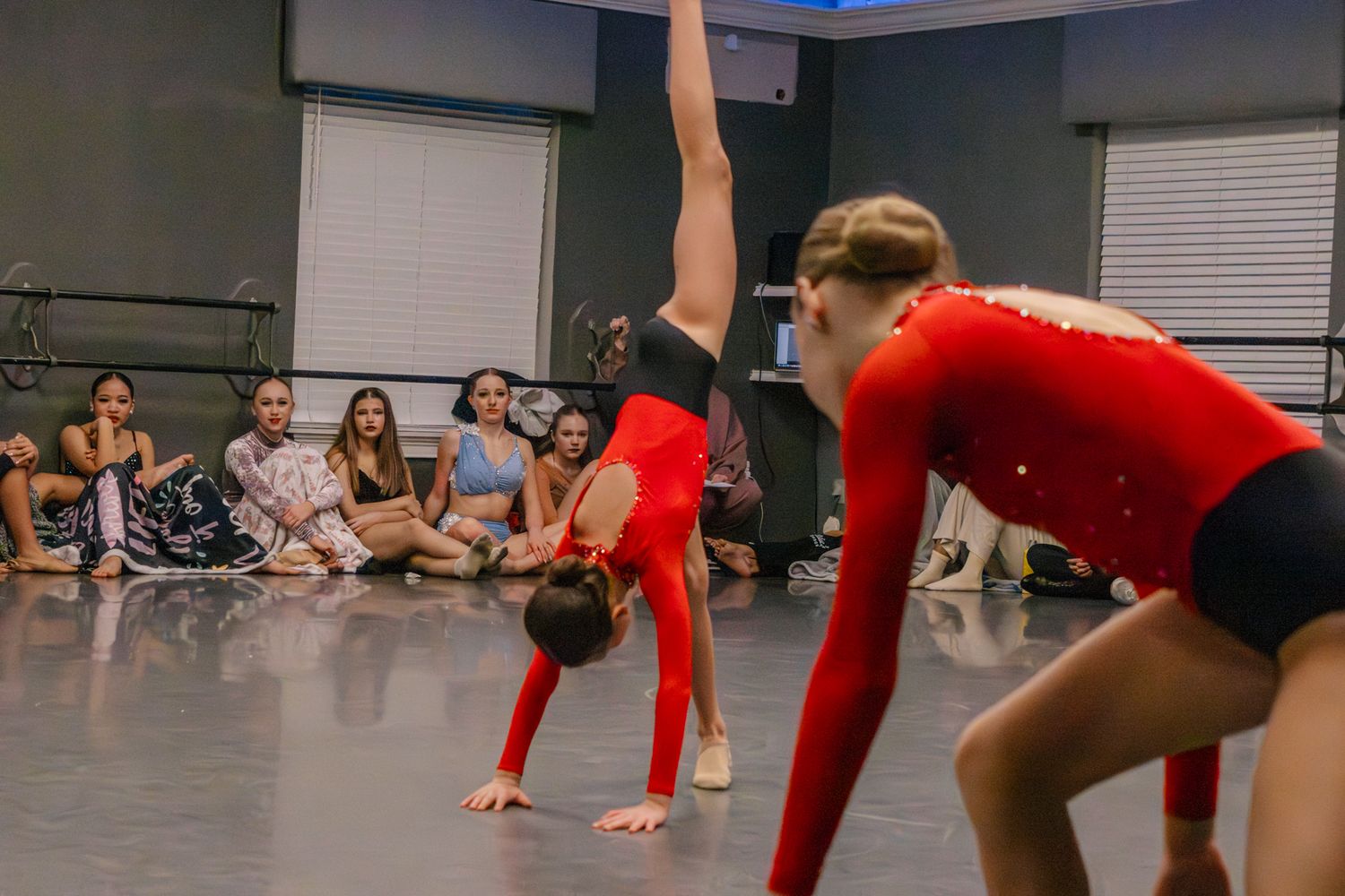 Image of Victoria's School of Dance dancers dancing at their dress rehearsal