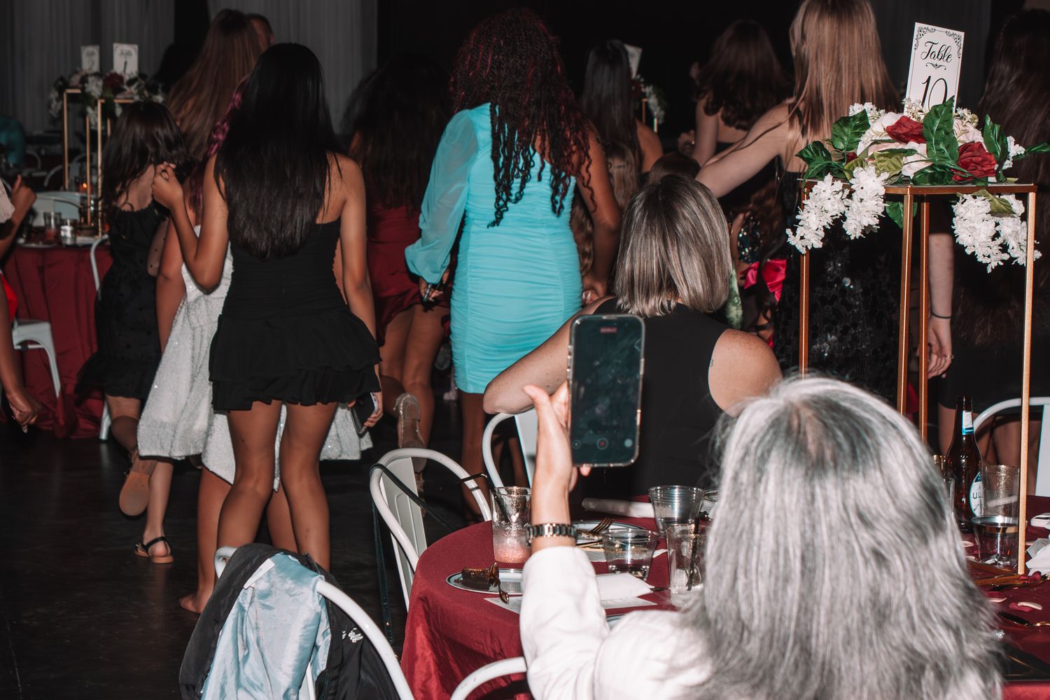 Image of Victoria's School of Dance dancers celebrating at their National Dance Honors Society induction ceremony
