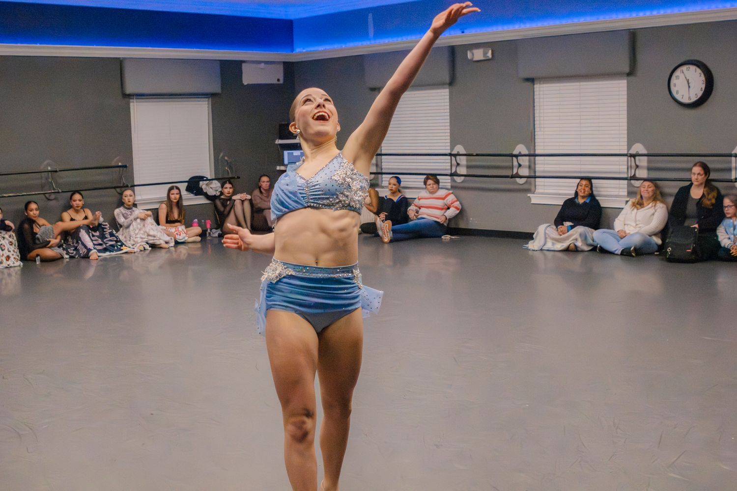 Image of Victoria's School of Dance dancers dancing at their dress rehearsal