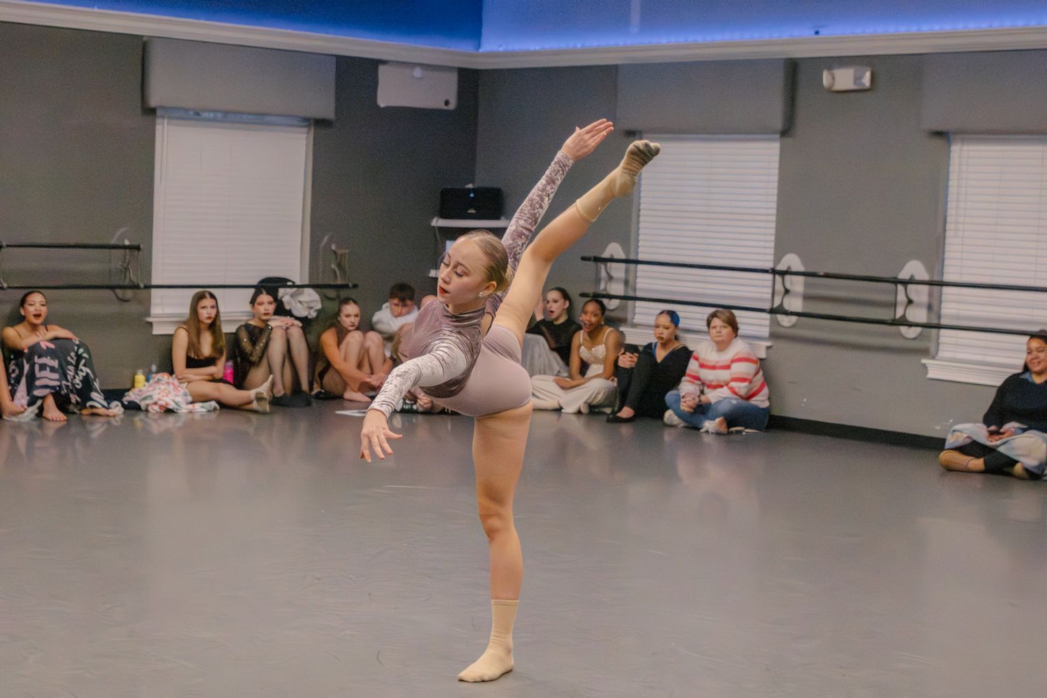 Image of Victoria's School of Dance dancers dancing at their dress rehearsal