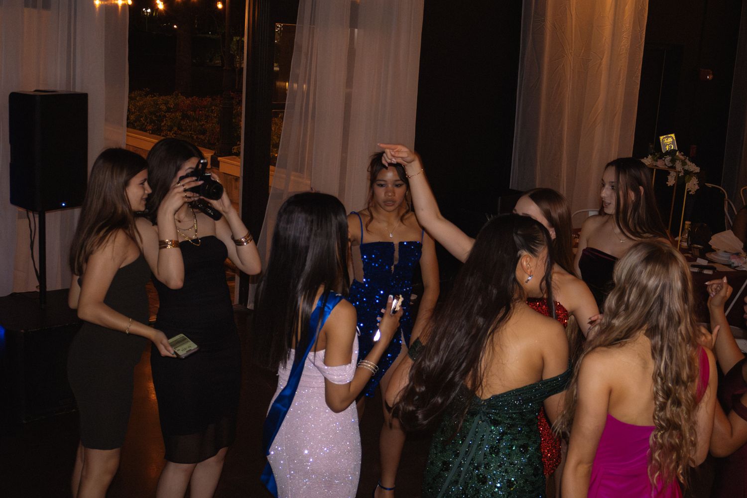 Image of Victoria's School of Dance dancers celebrating at their National Dance Honors Society induction ceremony