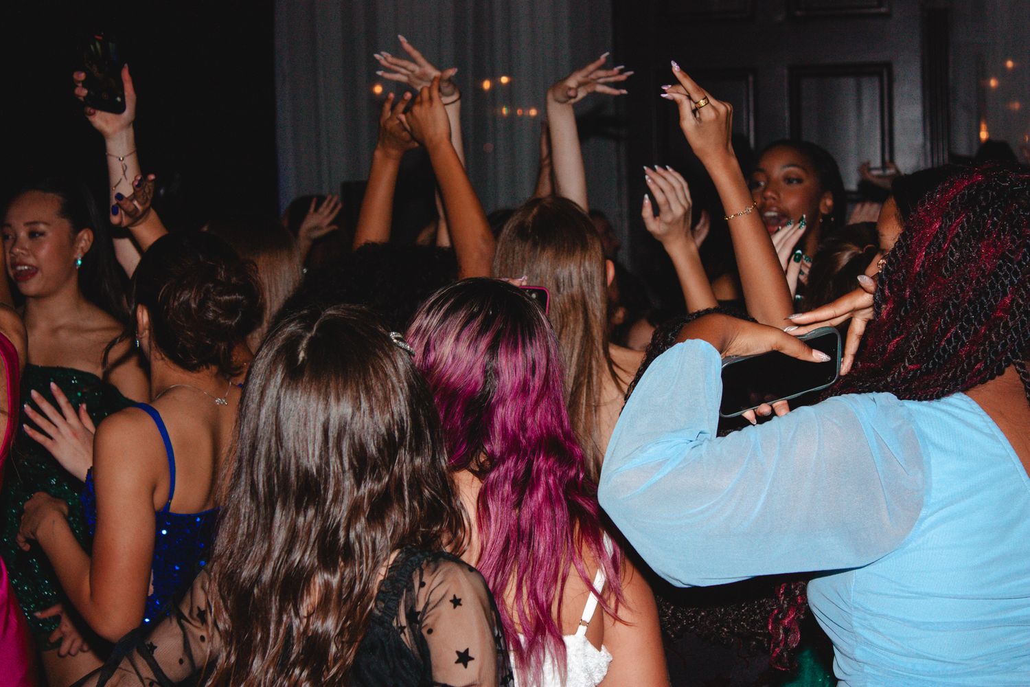 Image of Victoria's School of Dance dancers celebrating at their National Dance Honors Society induction ceremony