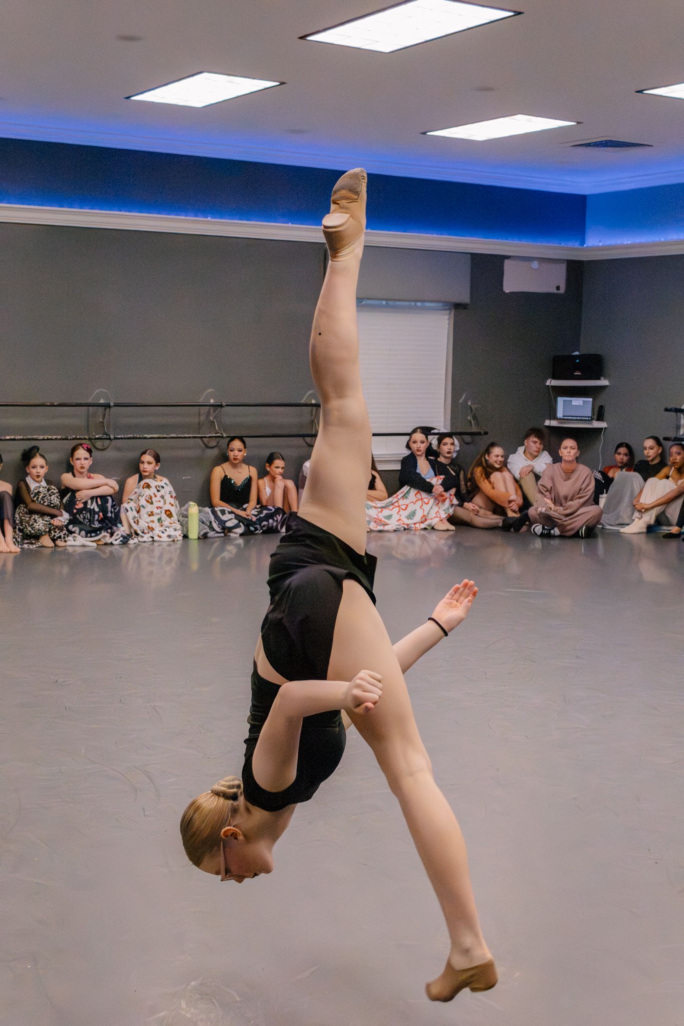 Image of Victoria's School of Dance dancers dancing at their dress rehearsal