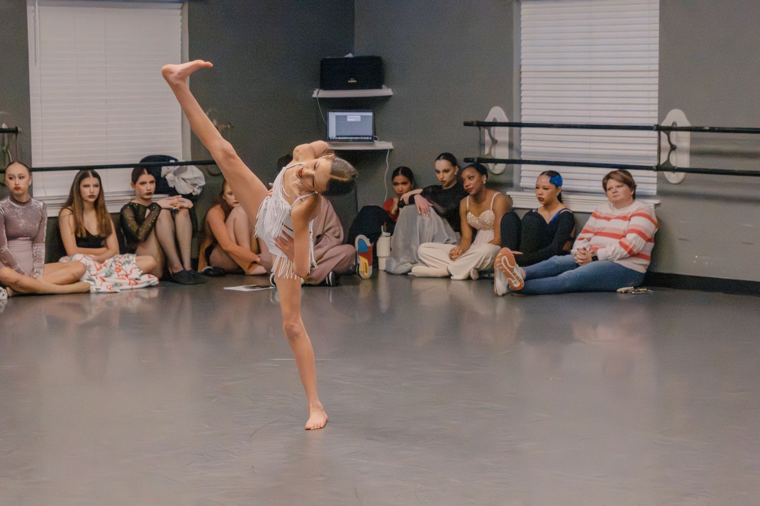 Image of Victoria's School of Dance dancers dancing at their dress rehearsal