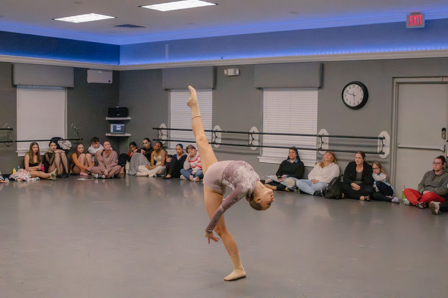 Image of Victoria's School of Dance dancers dancing at their dress rehearsal