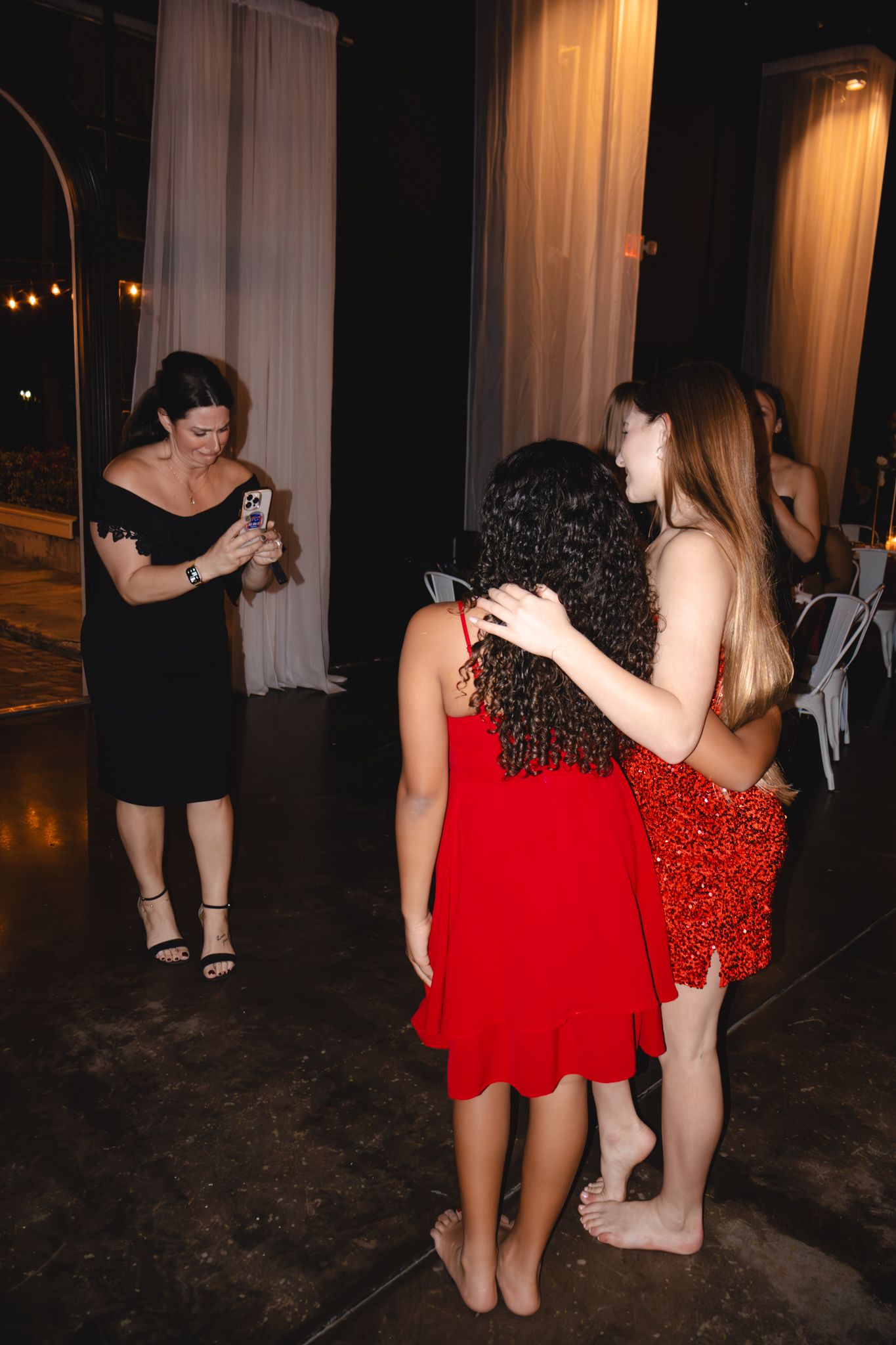 Image of Victoria's School of Dance dancers celebrating at their National Dance Honors Society induction ceremony