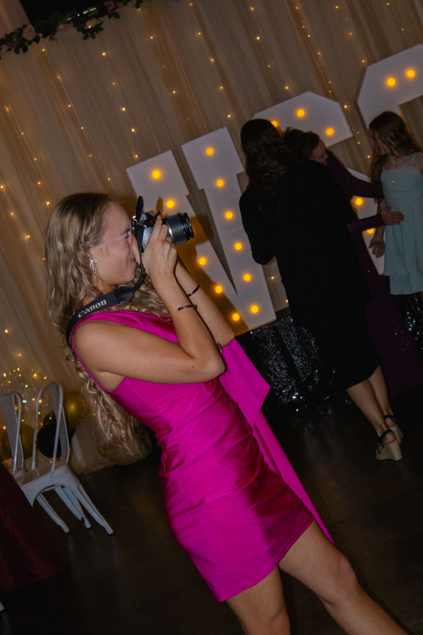 Image of Victoria's School of Dance dancers celebrating at their National Dance Honors Society induction ceremony