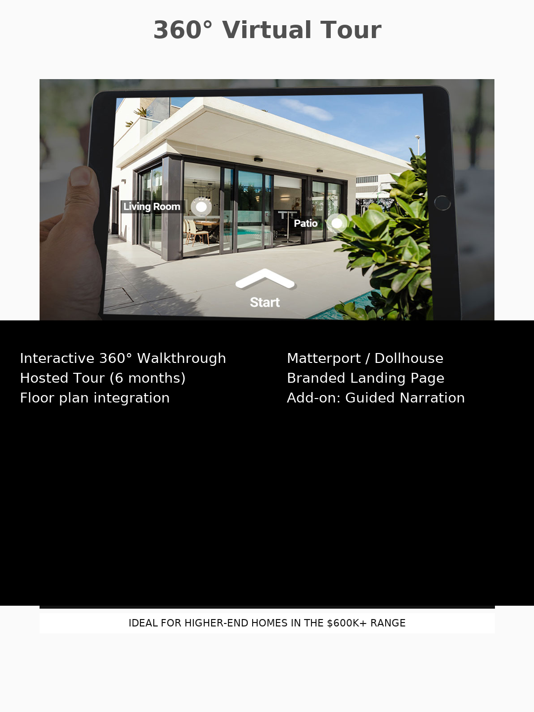 Professional Matterport 360 virtual tour services for Florida real estate photography. Interactive 3D home tours and virtual walkthroughs.