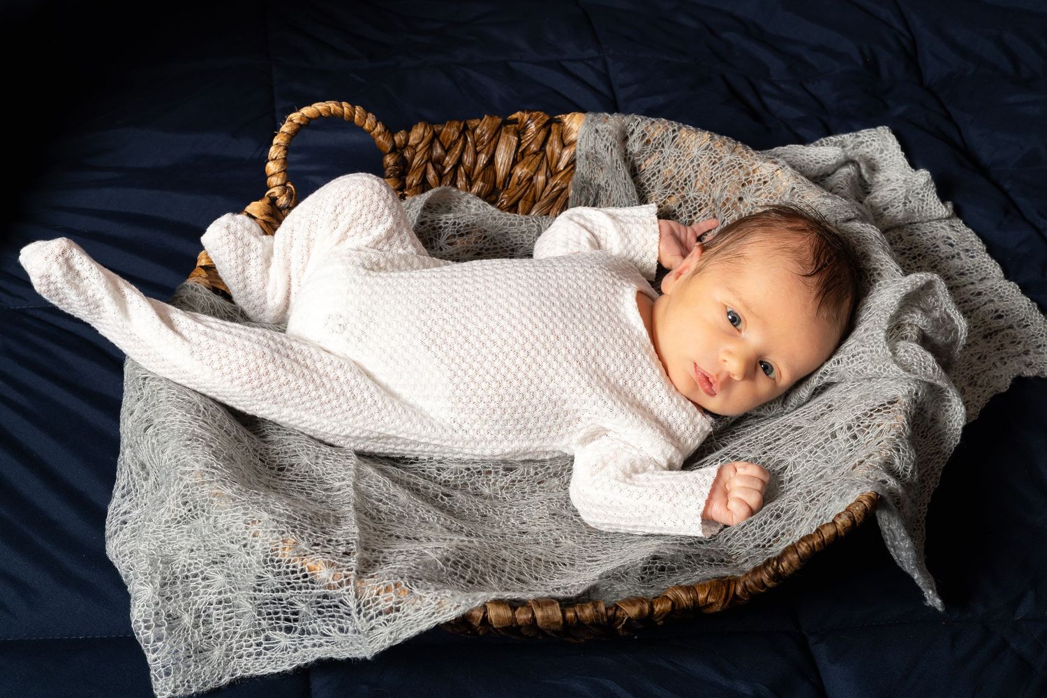 Newborn session Springfield MO located at their home for a framed art on the wall