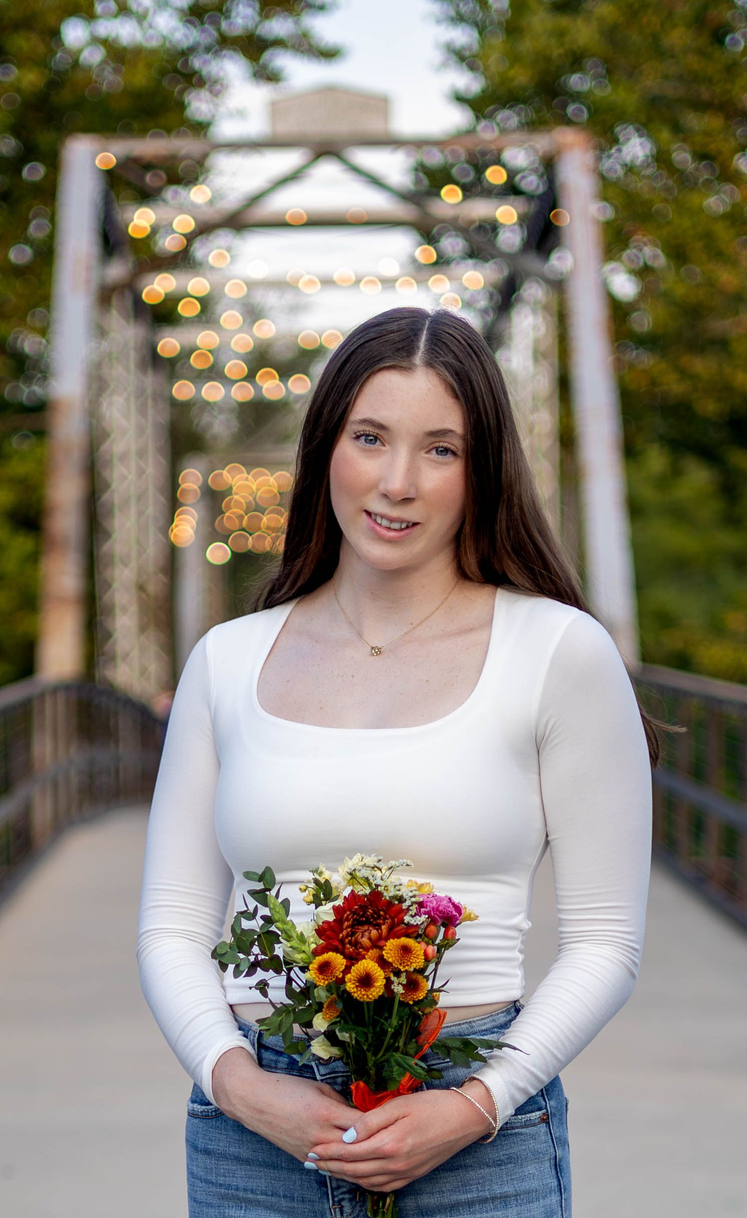 Outdoor senior pictures at Finley Farms in Ozark Missouri