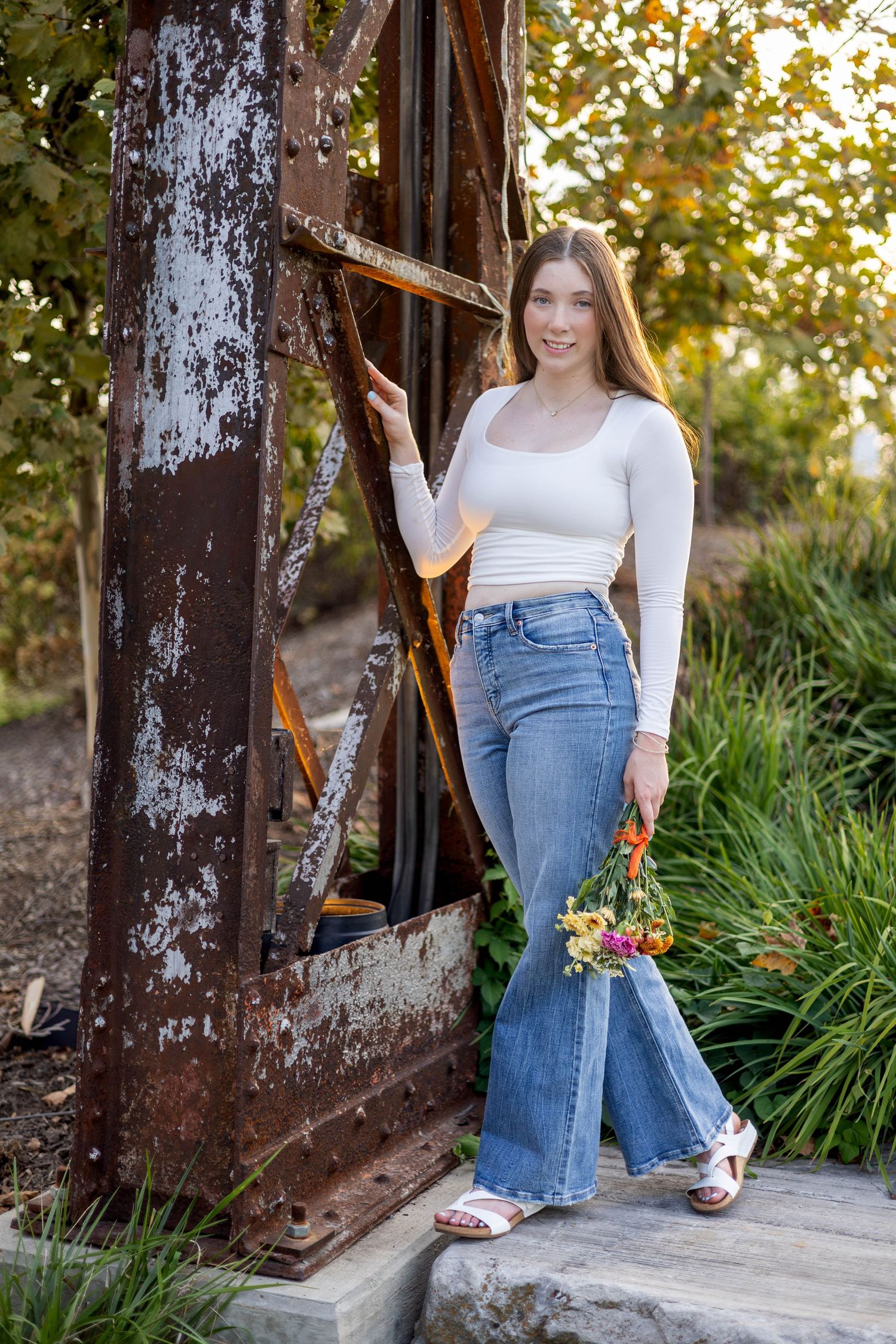 Senior pictures with natural light at Finley Farms in Ozark MO
