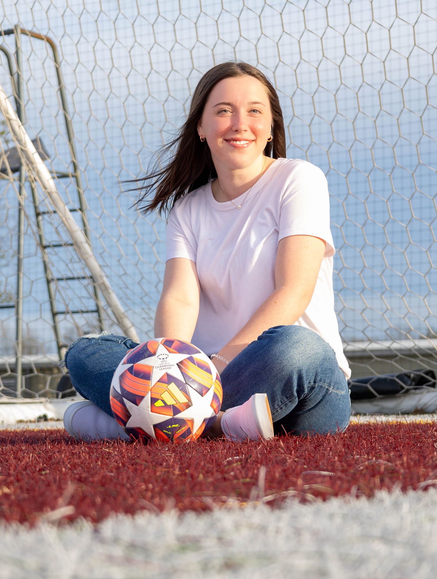 A senior Girl who loves soccer at Evangel