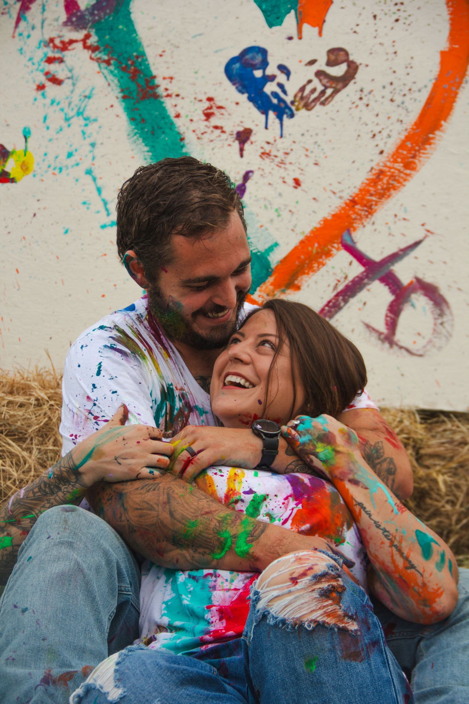 Paint fight couple photos