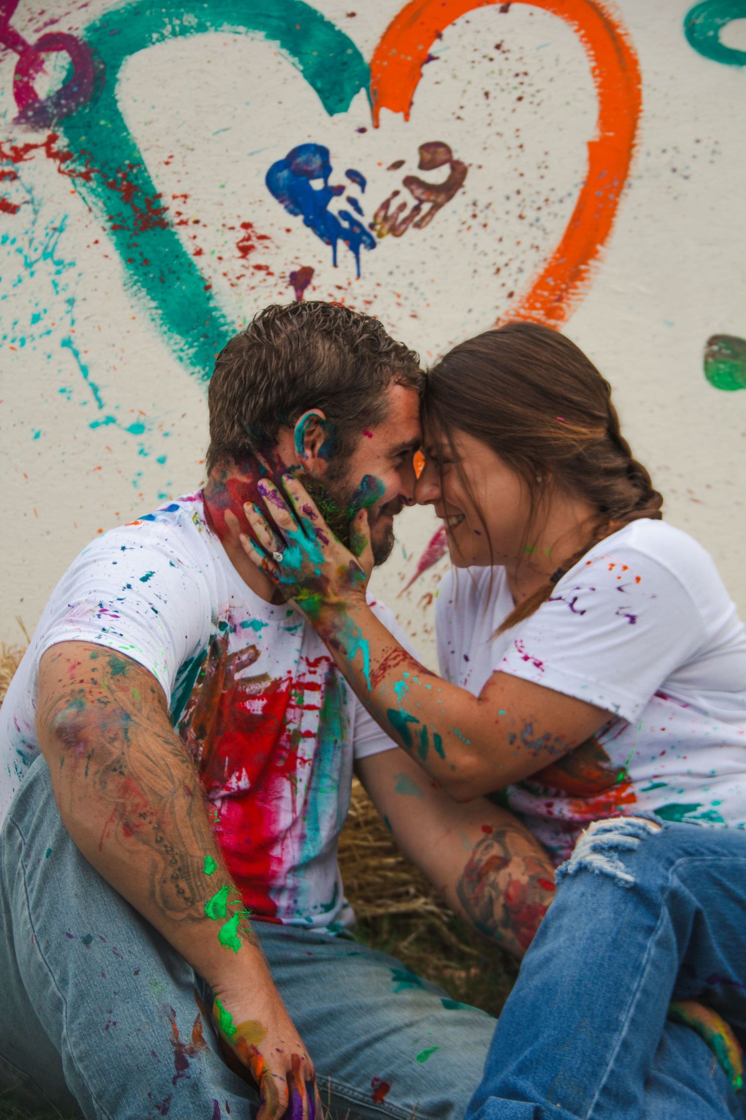 Paint fight couple photos