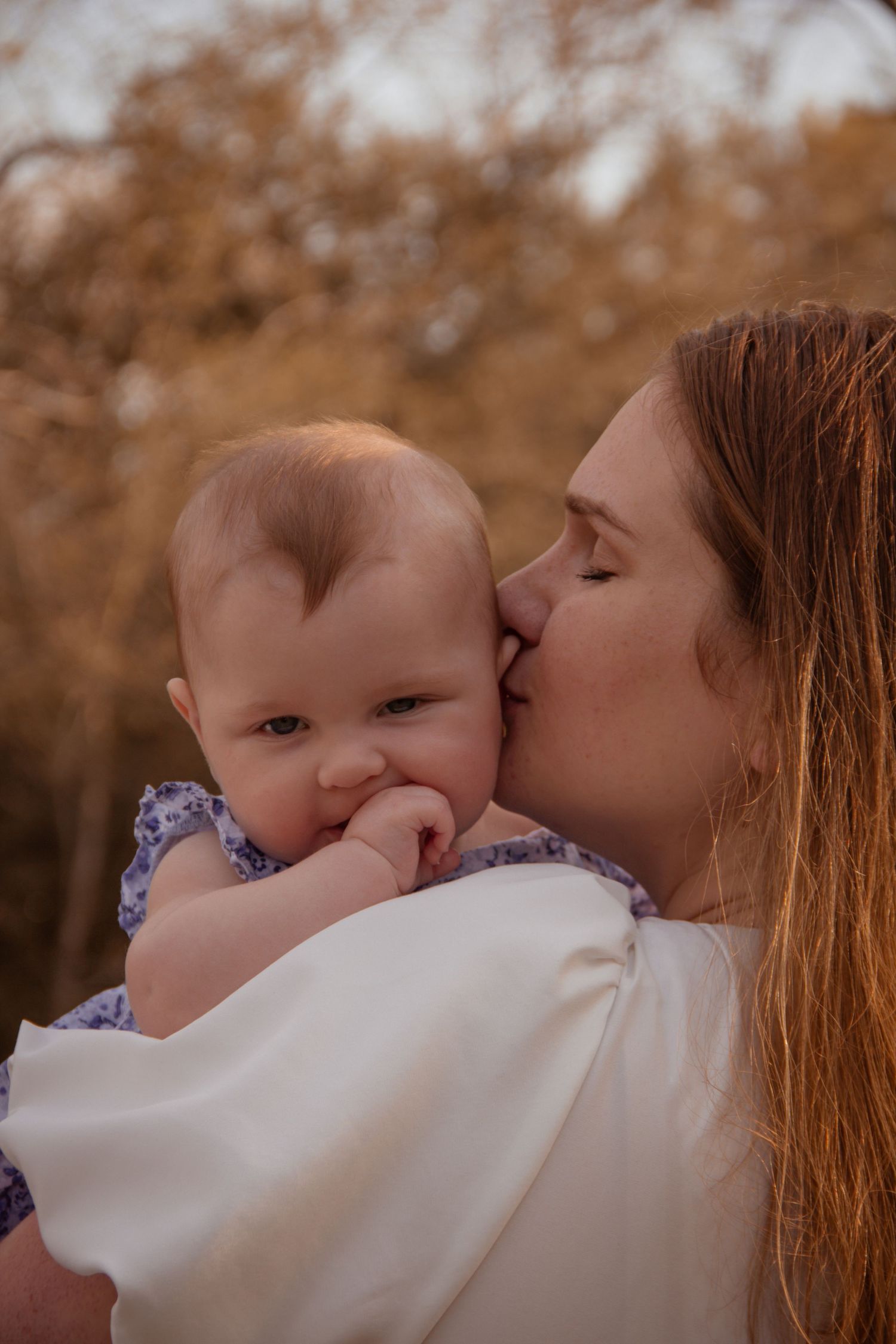 Mom and daughter in family photos