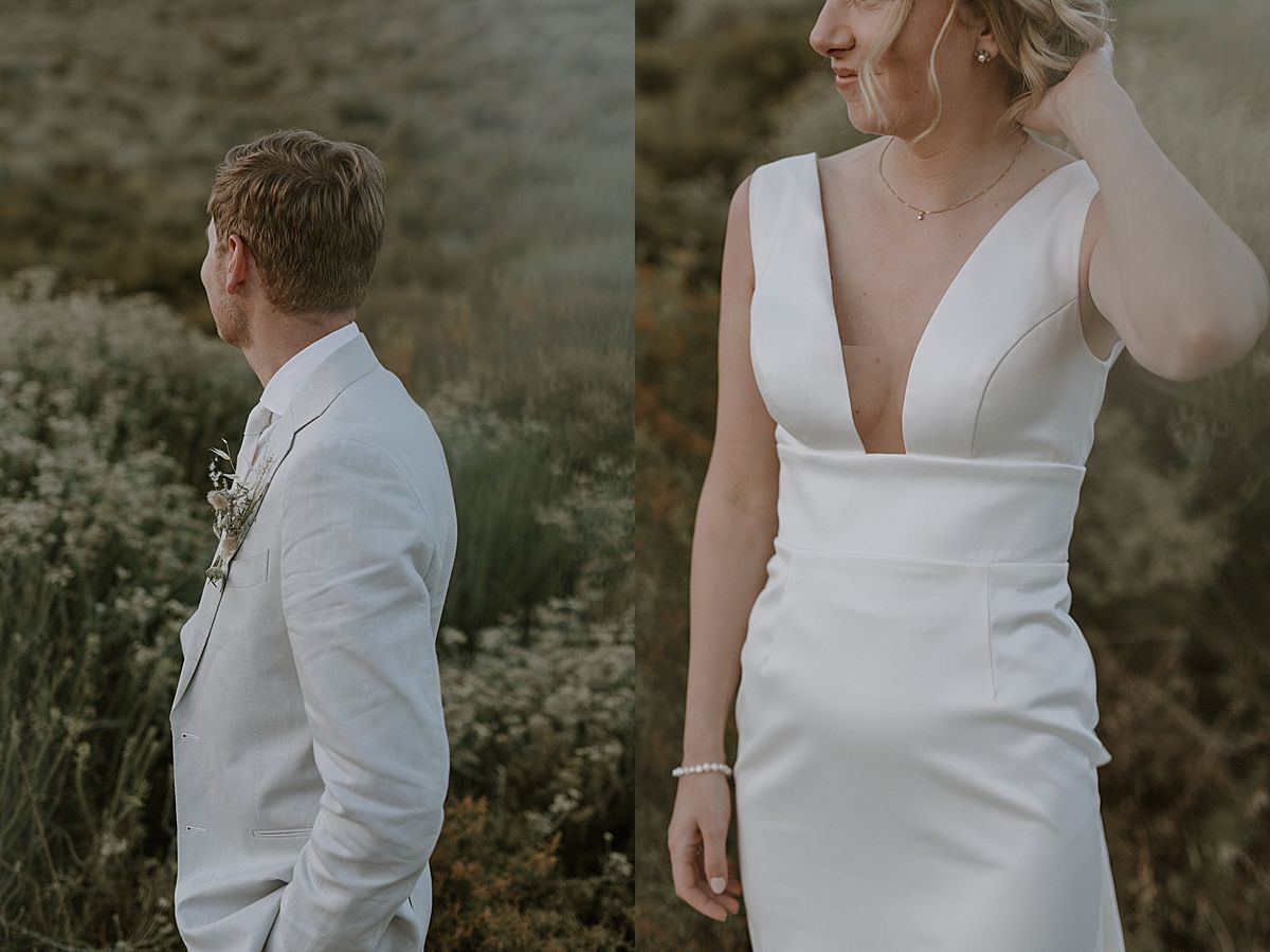 Bride and groom enjoying quiet moment at Penhill Manor captured by kusjka du Plessis
