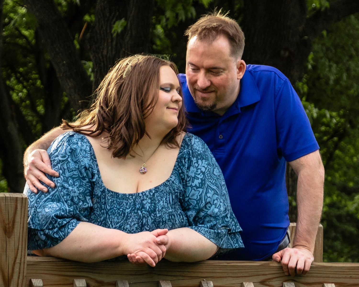 Central PA portrait couple session man kissing woman on forehead from behind by Millie D'Auria Photography