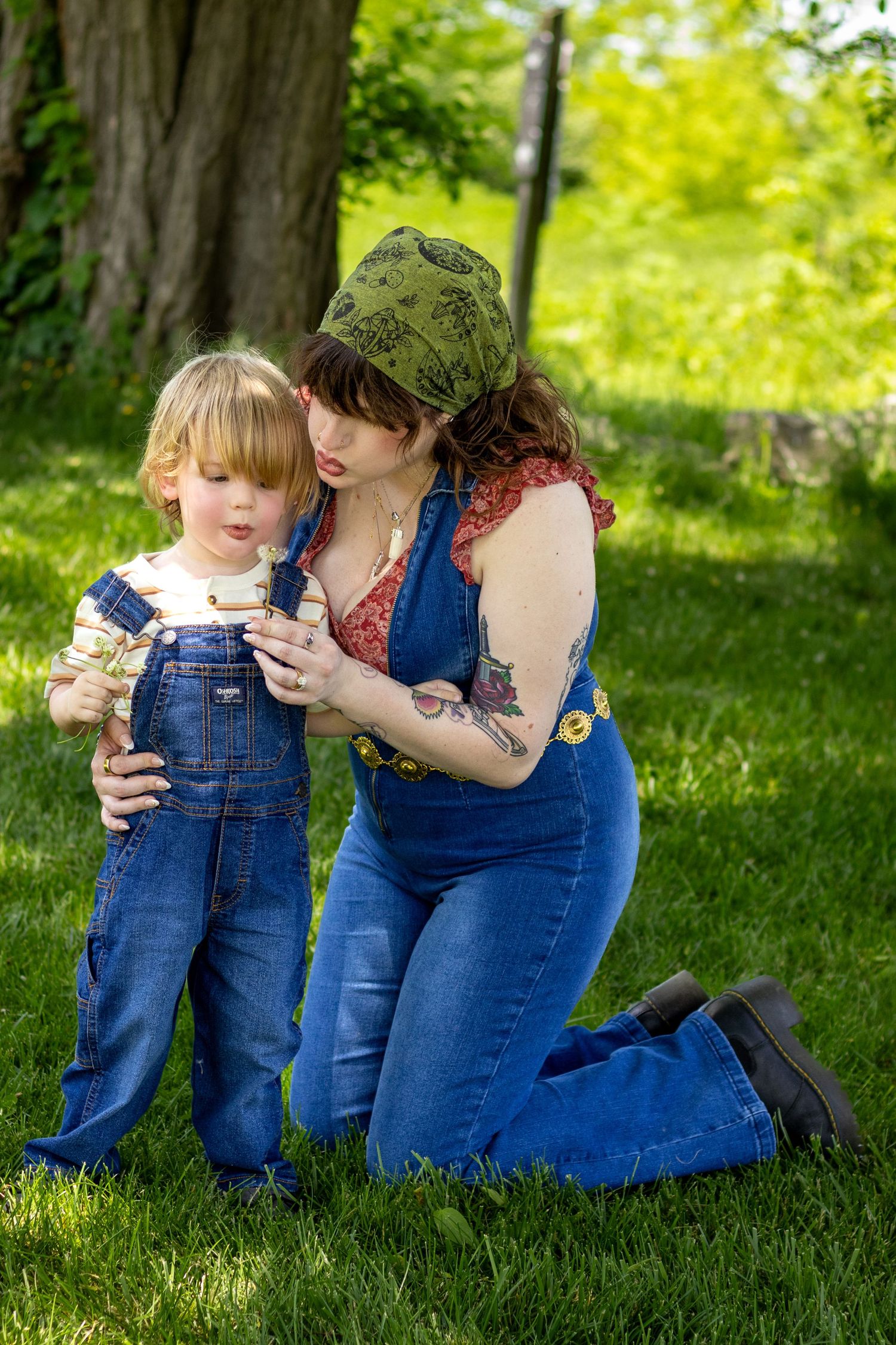 Central PA portrait mommy and me session mom and son blowing wishing flowers by Millie D'Auria Photography
