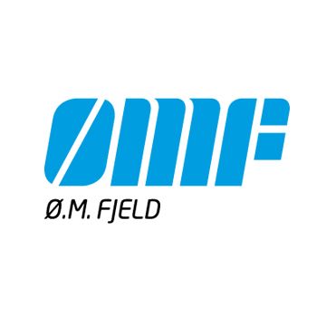 ØMF Ø.M. Fjeld company logo in bold blue text on a white background.