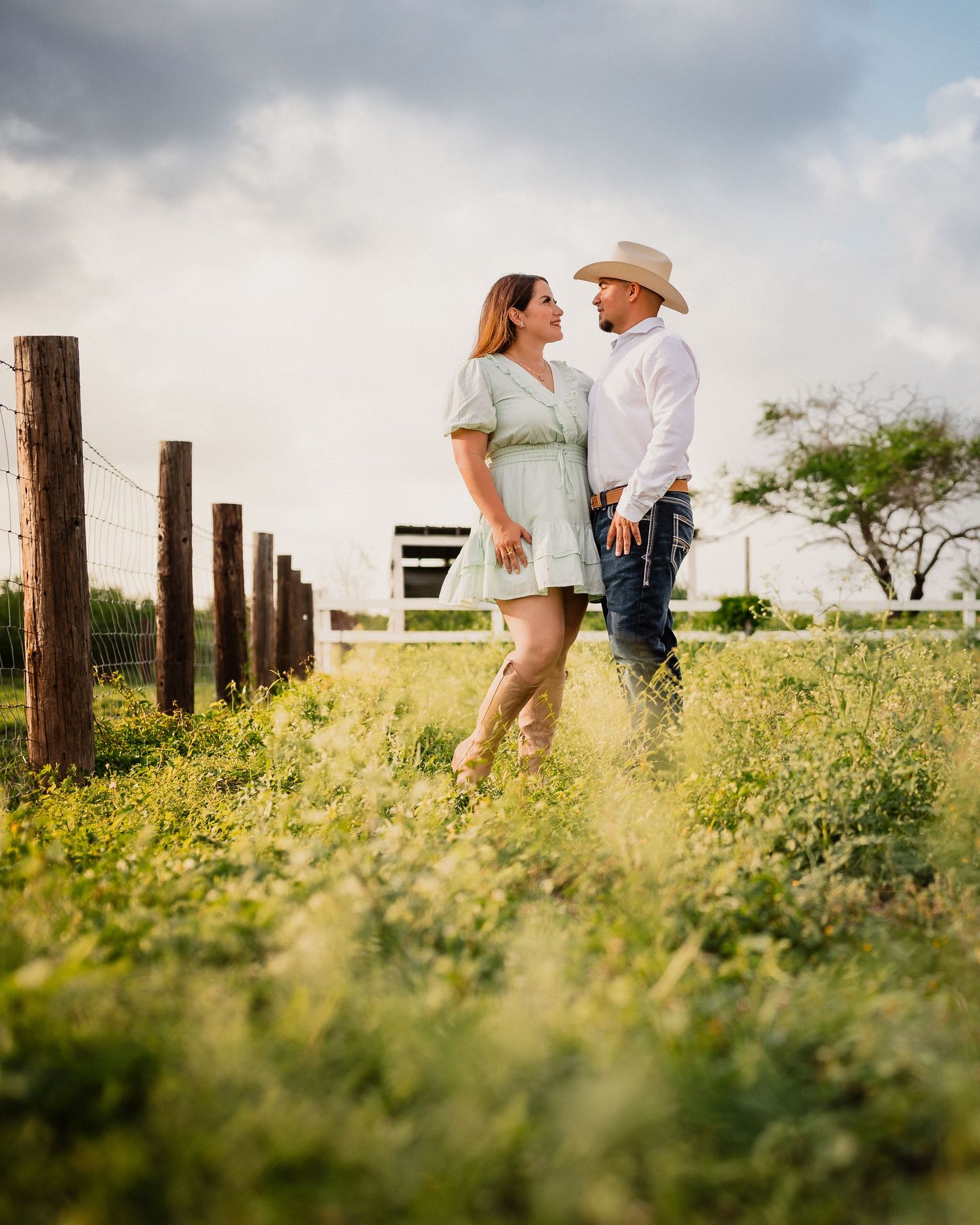 Couple photographed during an engagement session in Brownsville, Texas.