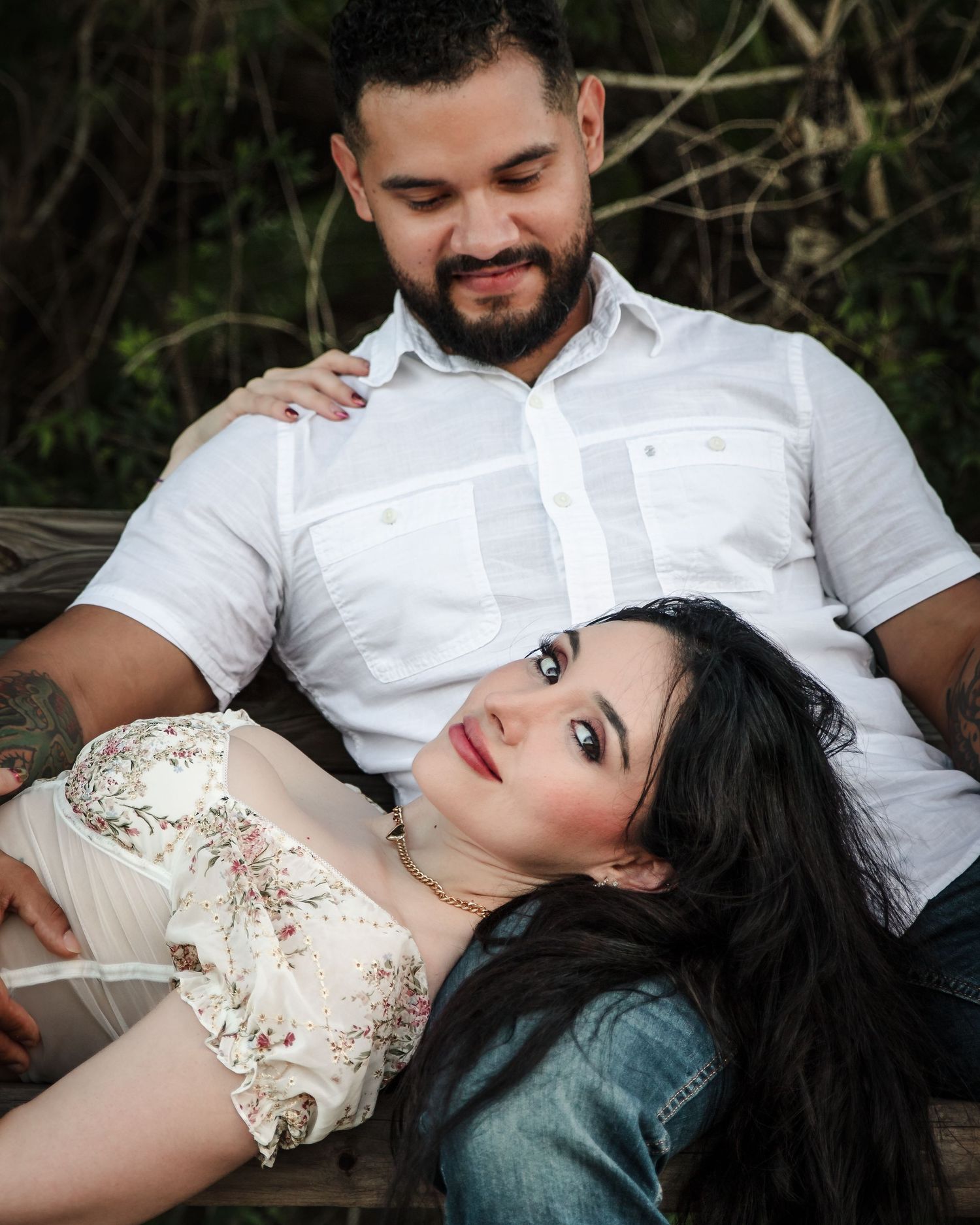 Couple photographed during an engagement session in Brownsville, Texas.
