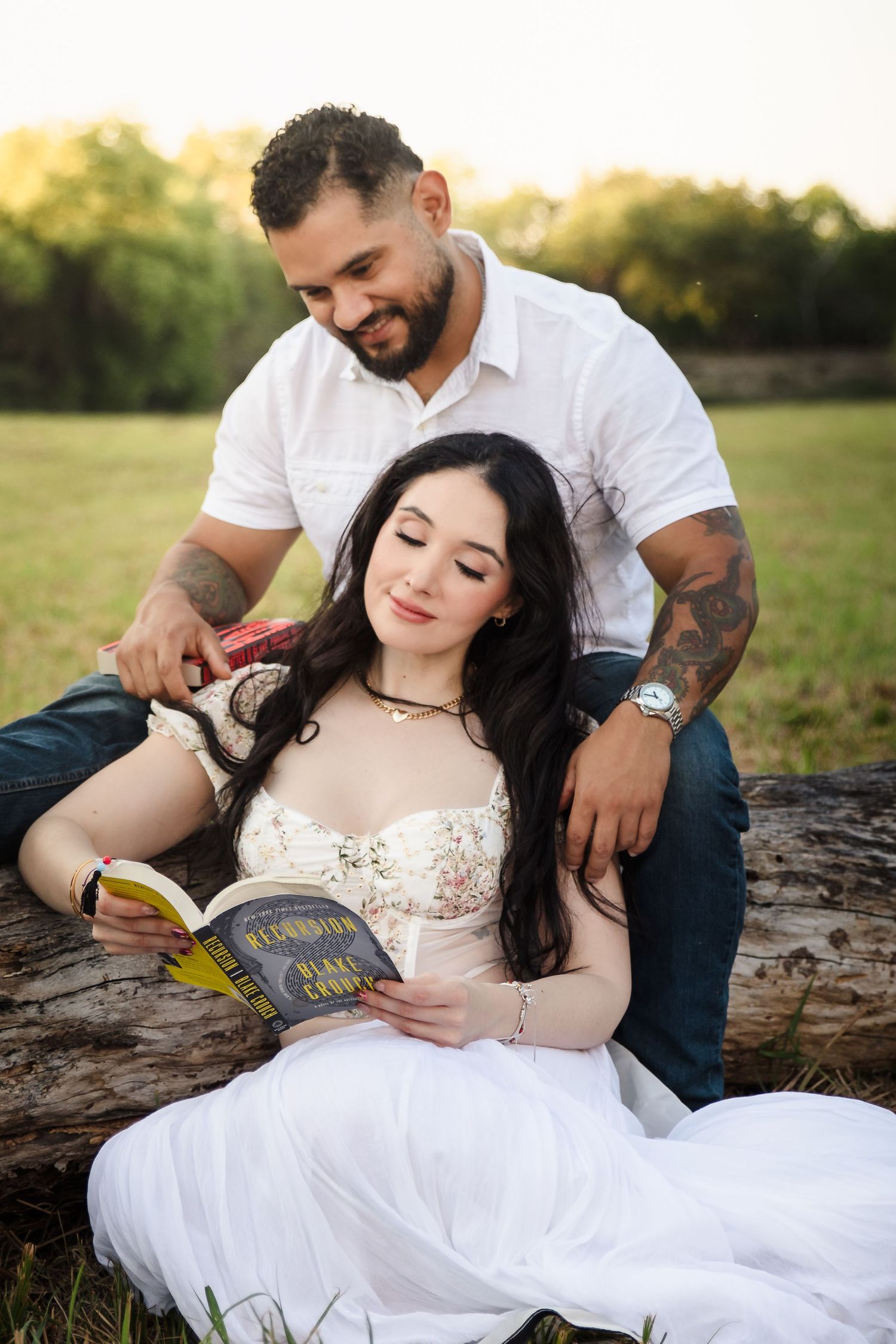 Couple photographed during an engagement session in Brownsville, Texas.