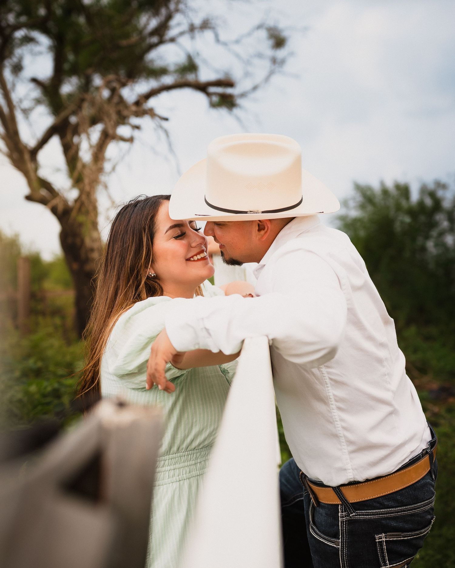 Couple photographed during an engagement session in Brownsville, Texas.