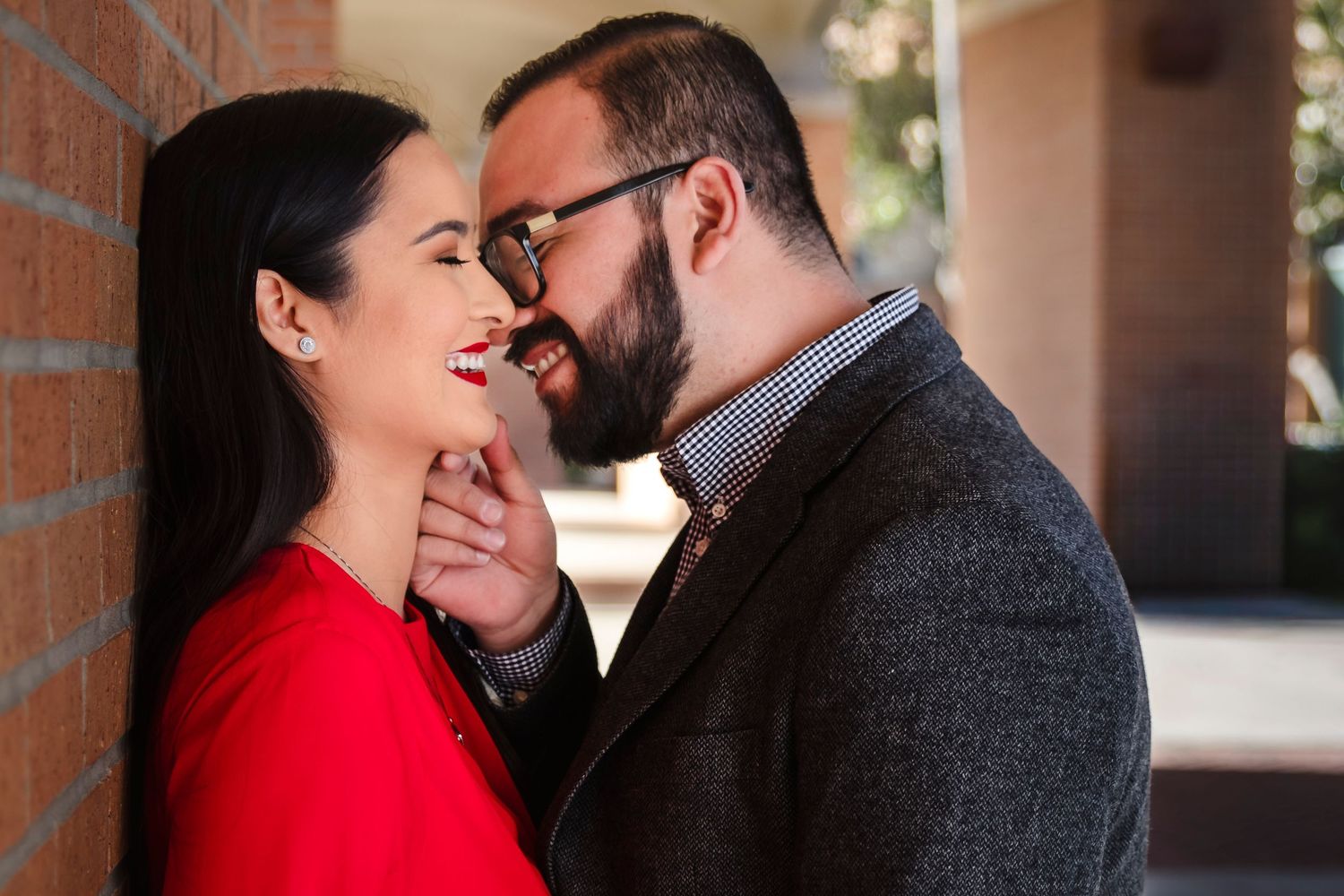 Couple photographed during an engagement session in McAllen, Texas.