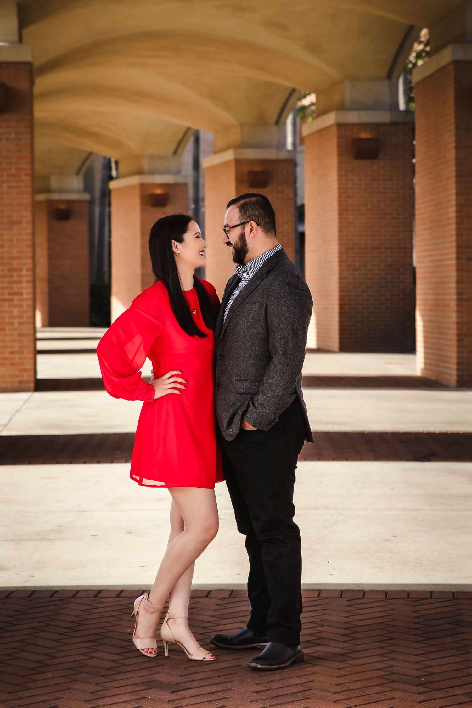 Couple photographed during an engagement session in McAllen, Texas.