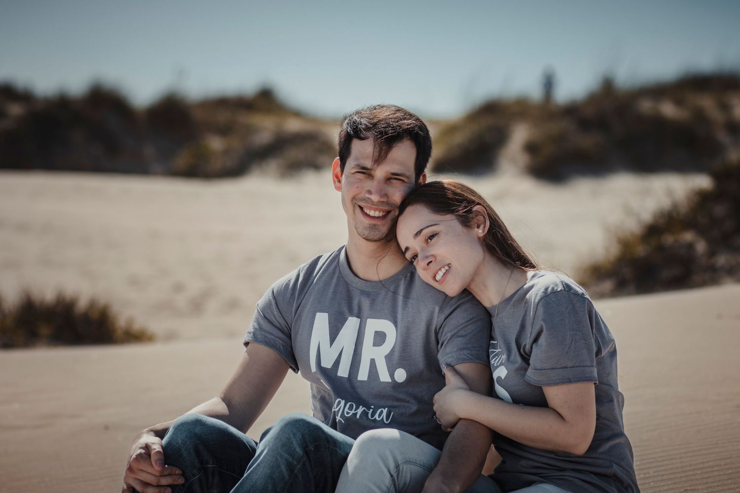 Couple photographed during an engagement session in (SPI) South Padre Island, Texas.