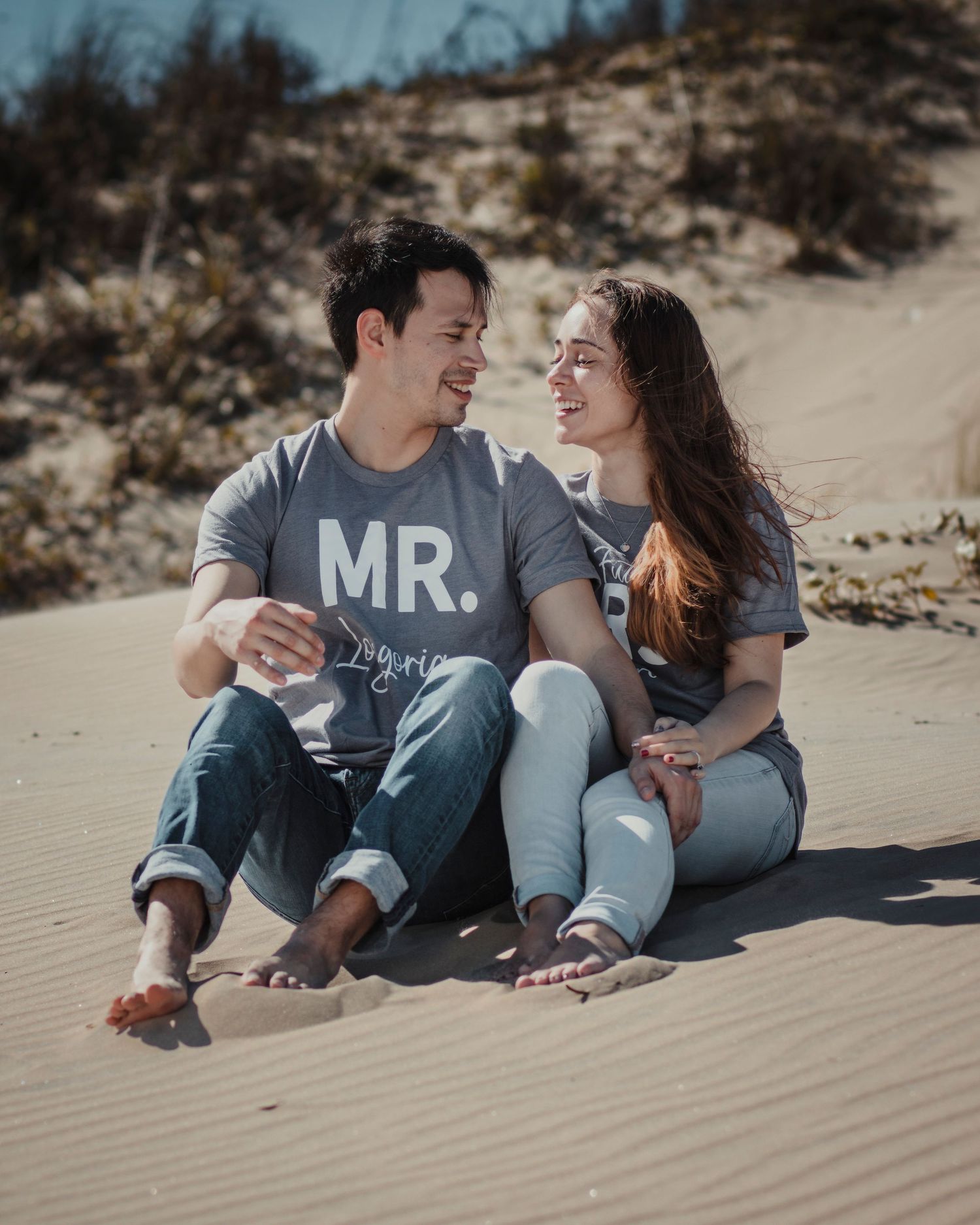 Couple photographed during an engagement session in (SPI) South Padre Island, Texas.