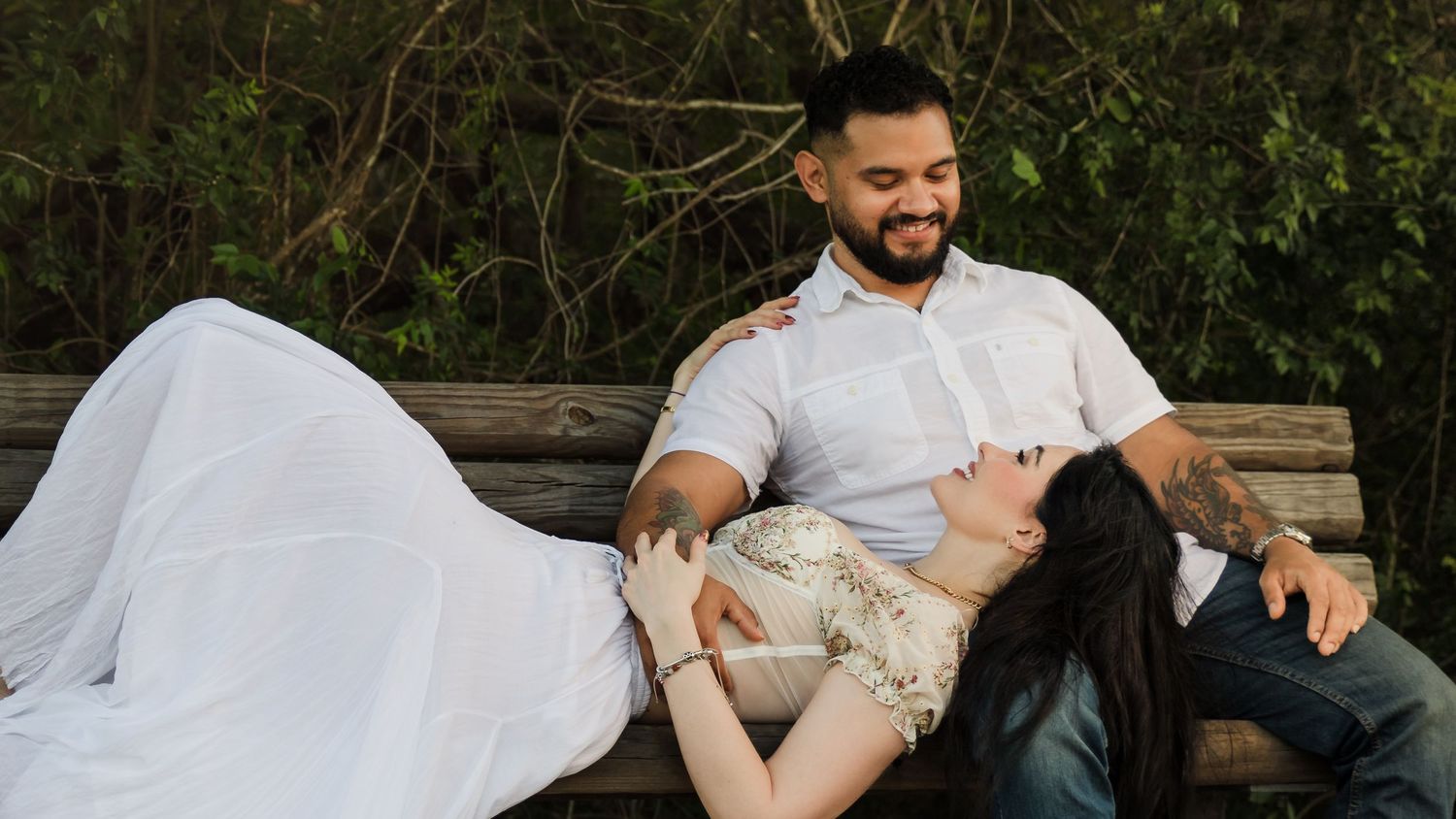 Couple photographed during an engagement session in Brownsville, Texas.