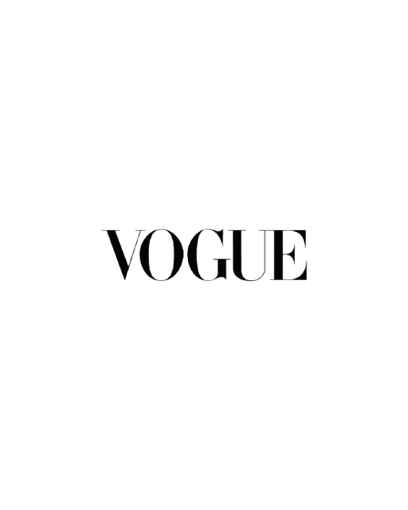 The iconic Vogue magazine logo in bold black serif font centered on a clean white background.